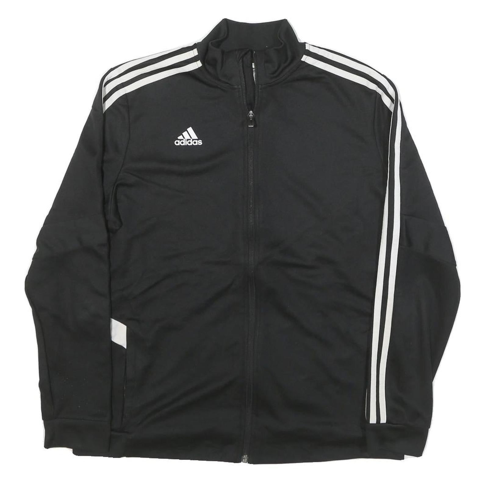 ADIDAS Womens Black & White Zip Track Jacket XL Polyester Blend Plain Refurbished - N/A refurbished available on Cerqular