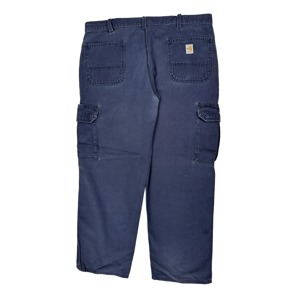 Buy Carhartt Cargo Trousers - 40W 30L Navy Cotton Refurbished - $64.31 Carhartt Cargo Trousers - 40W 30L Navy Cotton Refurbished - Thrifted (note: this is a term often used to describe second- refurbished available on Cerqular