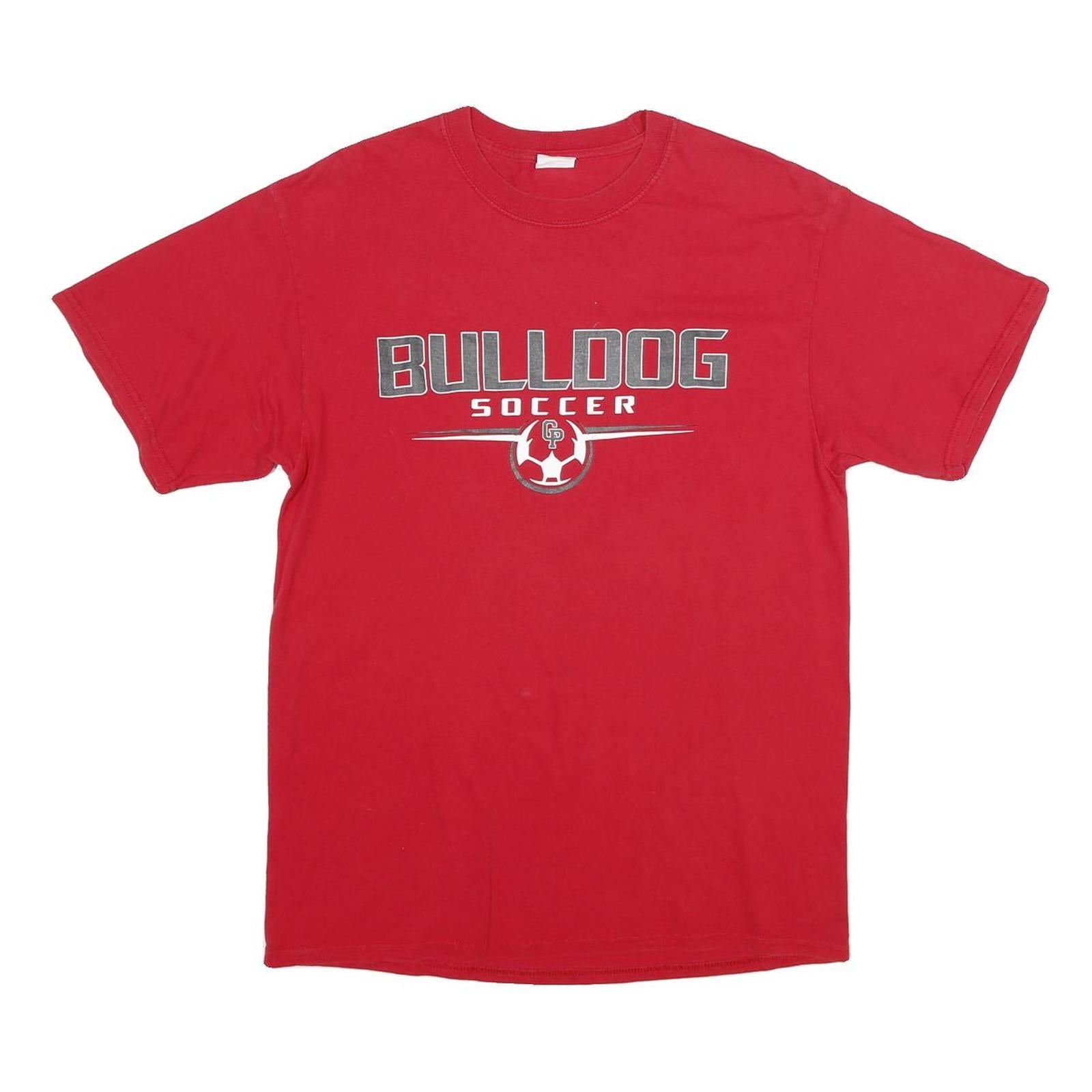 PORT AND COMPANY Mens Red Bulldog Soccer T-Shirt M Short Sleeve Crew Neck Cotton Refurbished - N/A refurbished available on Cerqular