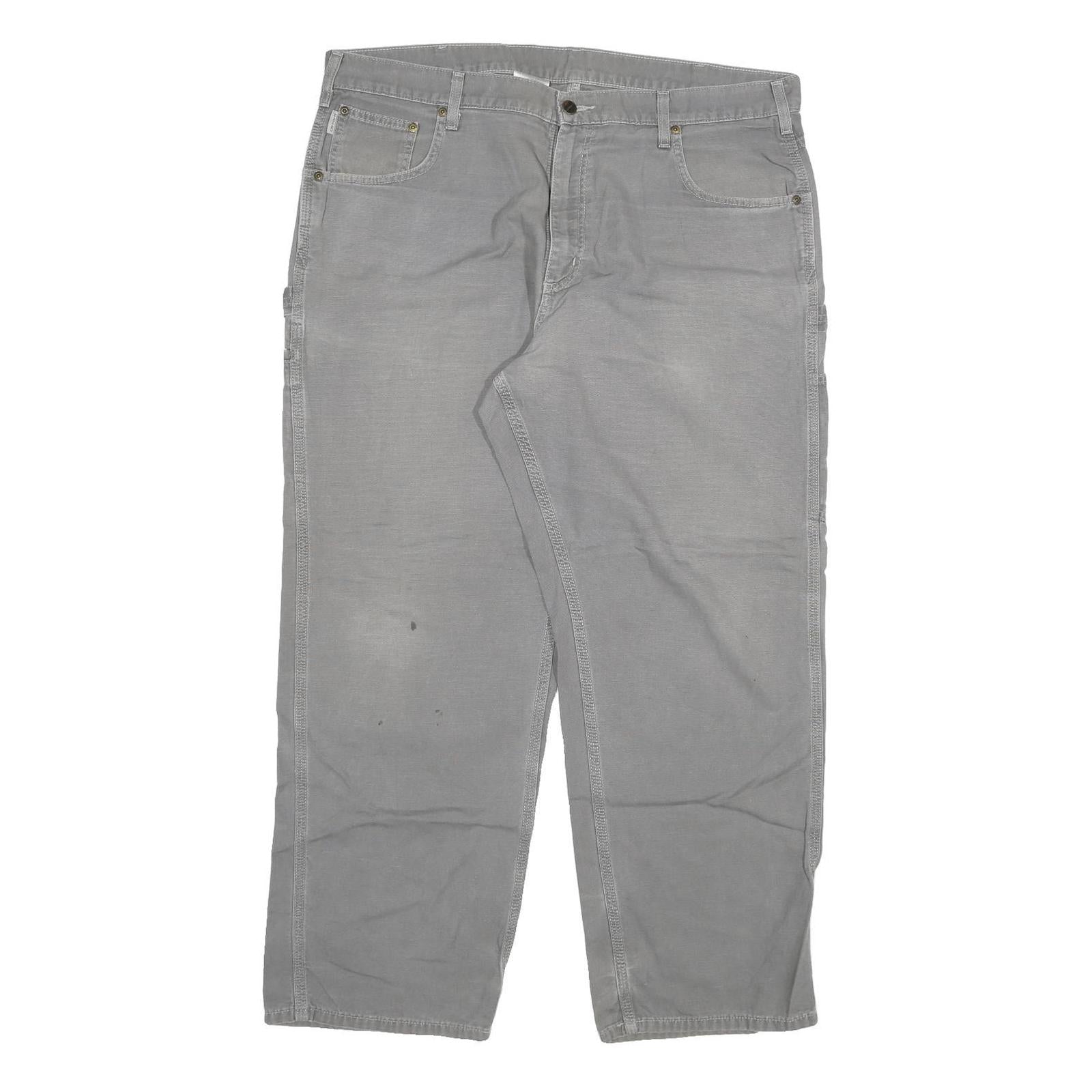 CARHARTT Mens Relaxed Grey Denim Jeans W40 L30 Workwear Zip Closure Refurbished - N/A refurbished available on Cerqular
