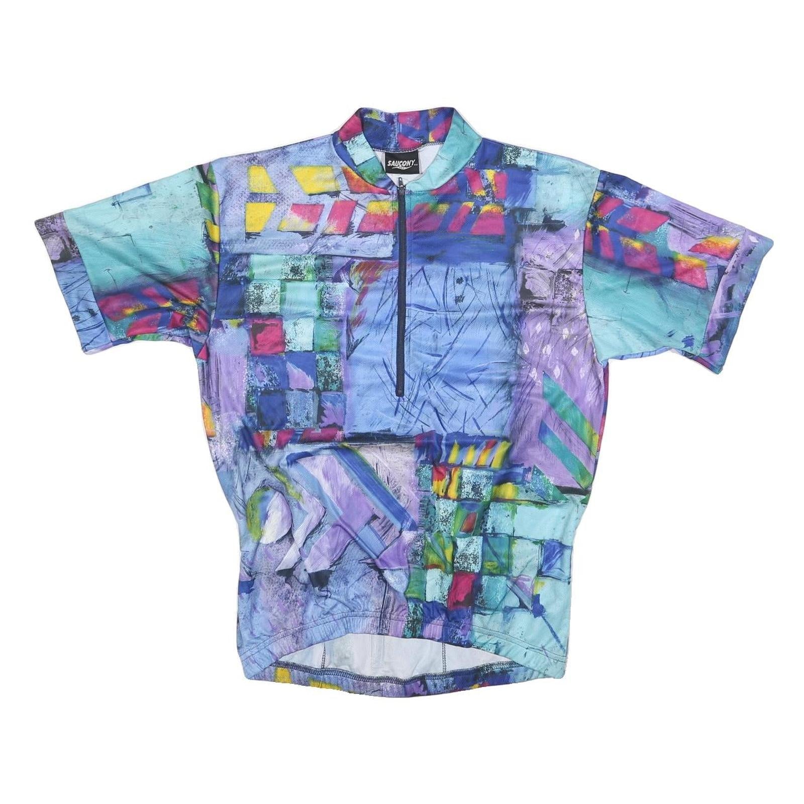 SAUCONY Mens Blue Graphic T-Shirt L Short Sleeve 1/4 Zip Polyester Sports Refurbished - N/A refurbished available on Cerqular