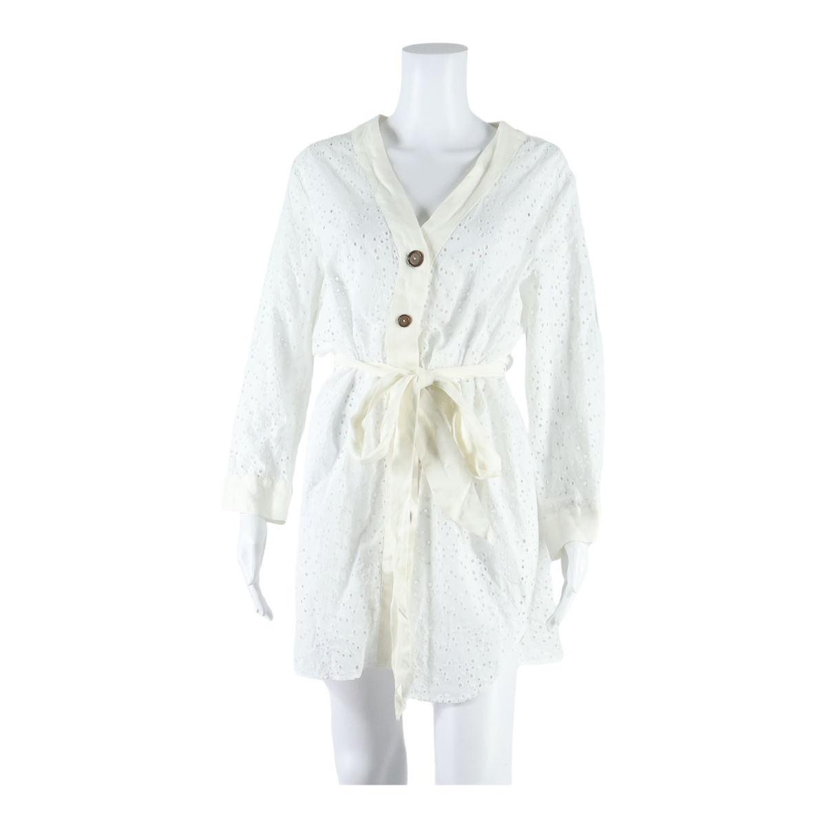 Buy ZARA Belted Hole Design Womens Shirt Dress White Lace Long Sleeve Midi XL Refurbished - $27.29 ZARA Belted Hole Design Womens Shirt Dress White Lace Long Sleeve Midi XL Refurbished - N/A refurbished available on Cerqular
