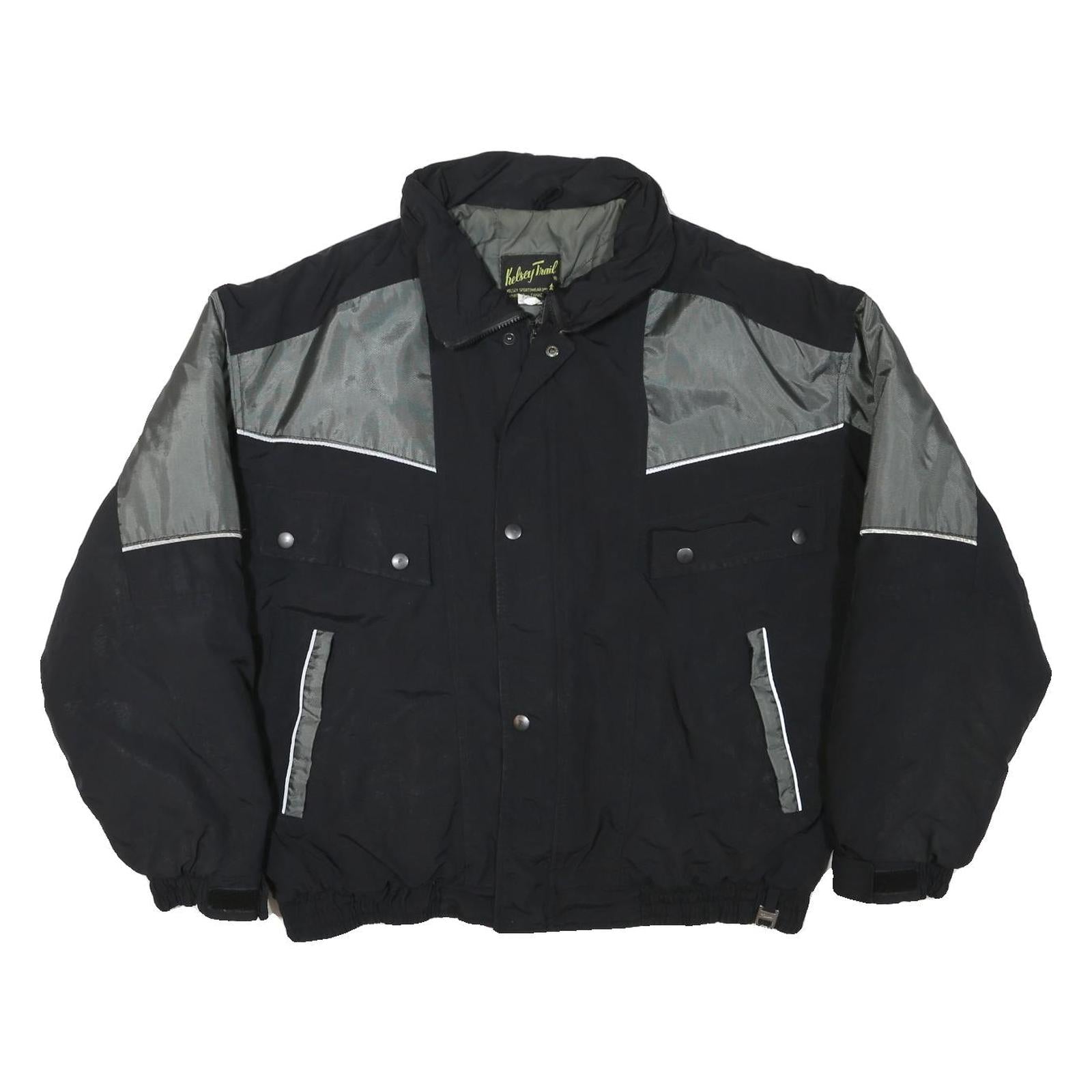 KELSEY THAIL Mens Black & Grey Zip Jacket XL Polyester Blend Colourblock Outdoor Refurbished - N/A refurbished available on Cerqular