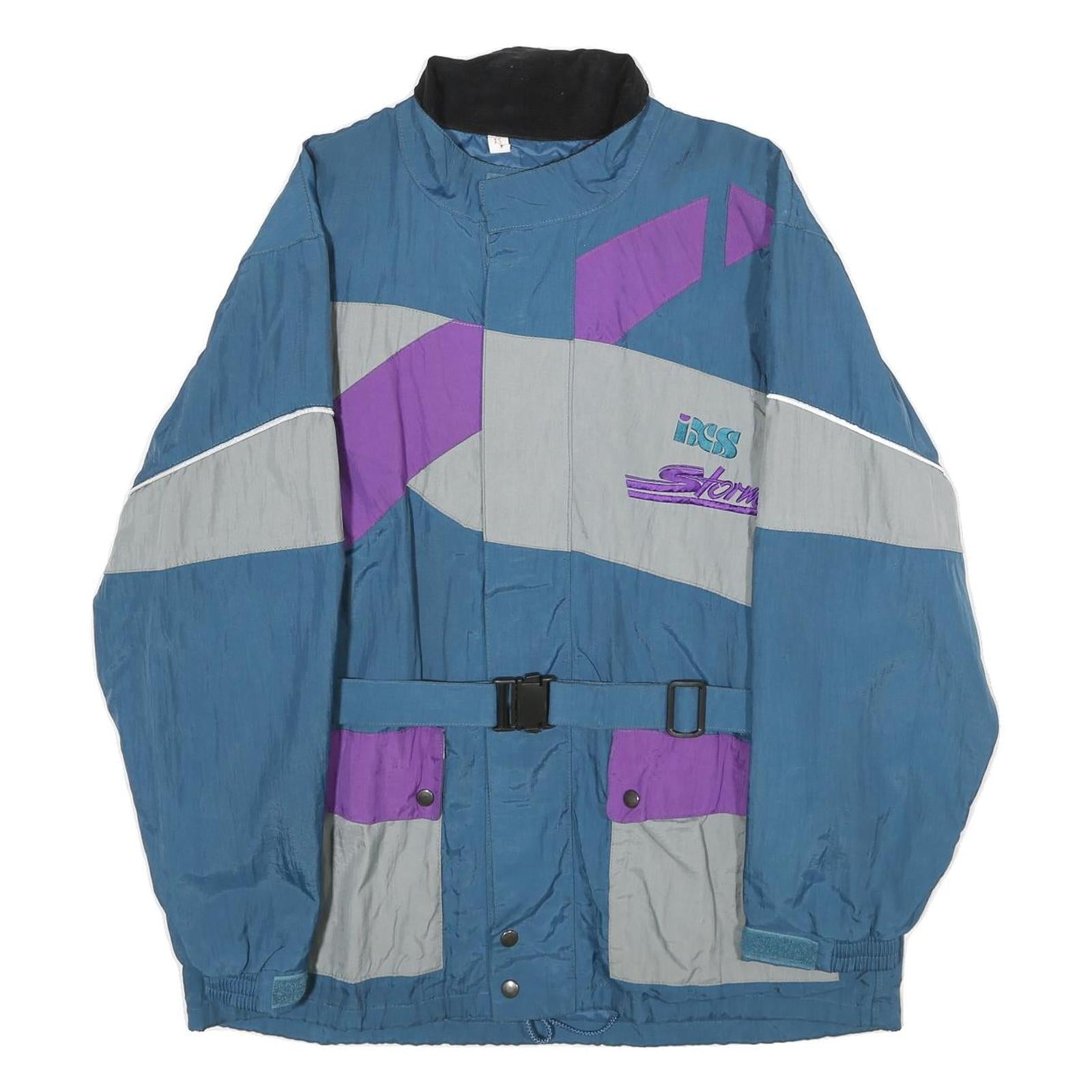 IXS Mens Blue & Purple Storm Nylon Zip Jacket XS Casual Outdoor Sportswear Refurbished - N/A refurbished available on Cerqular
