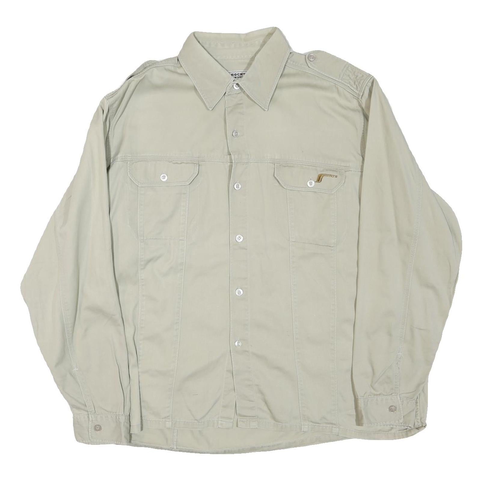 Buy ROCKY Mens Beige Shirt L Cotton Blend Casual Long Sleeve Button Closure Refurbished - $16.89 ROCKY Mens Beige Shirt L Cotton Blend Casual Long Sleeve Button Closure Refurbished - N/A refurbished available on Cerqular