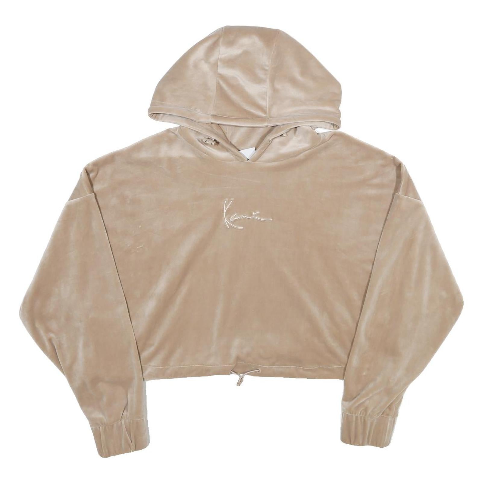 Buy KARL KANI Womens Beige Velvet Hoodie L Cropped Drawstring Hooded Sweatshirt Refurbished - $66.29 KARL KANI Womens Beige Velvet Hoodie L Cropped Drawstring Hooded Sweatshirt Refurbished - N/A refurbished available on Cerqular
