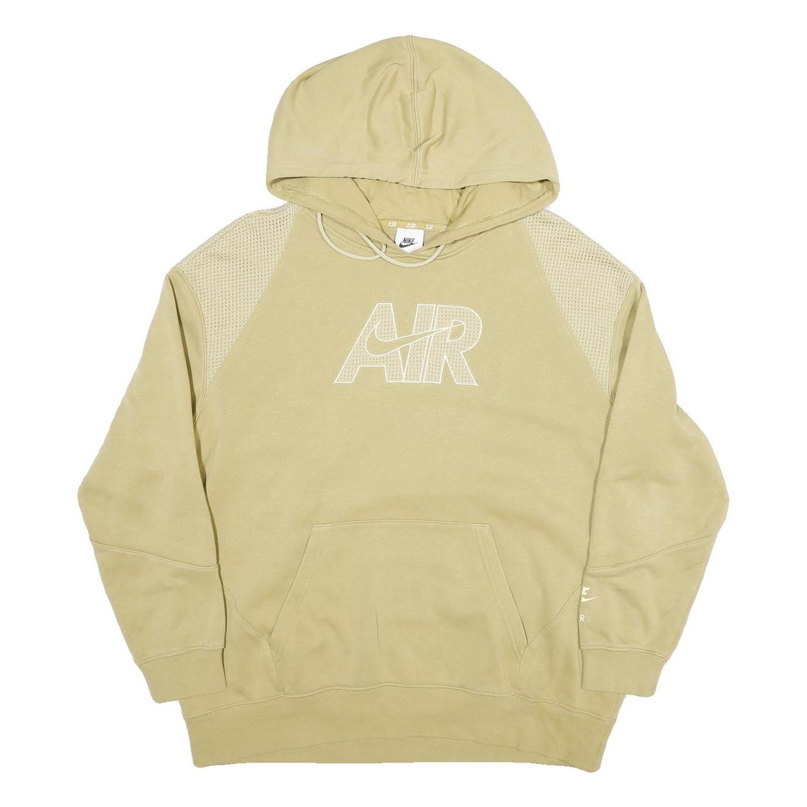 NIKE Mens Beige Air Pullover Hoodie S Cotton Blend Sports Sweatshirt Refurbished - N/A refurbished available on Cerqular