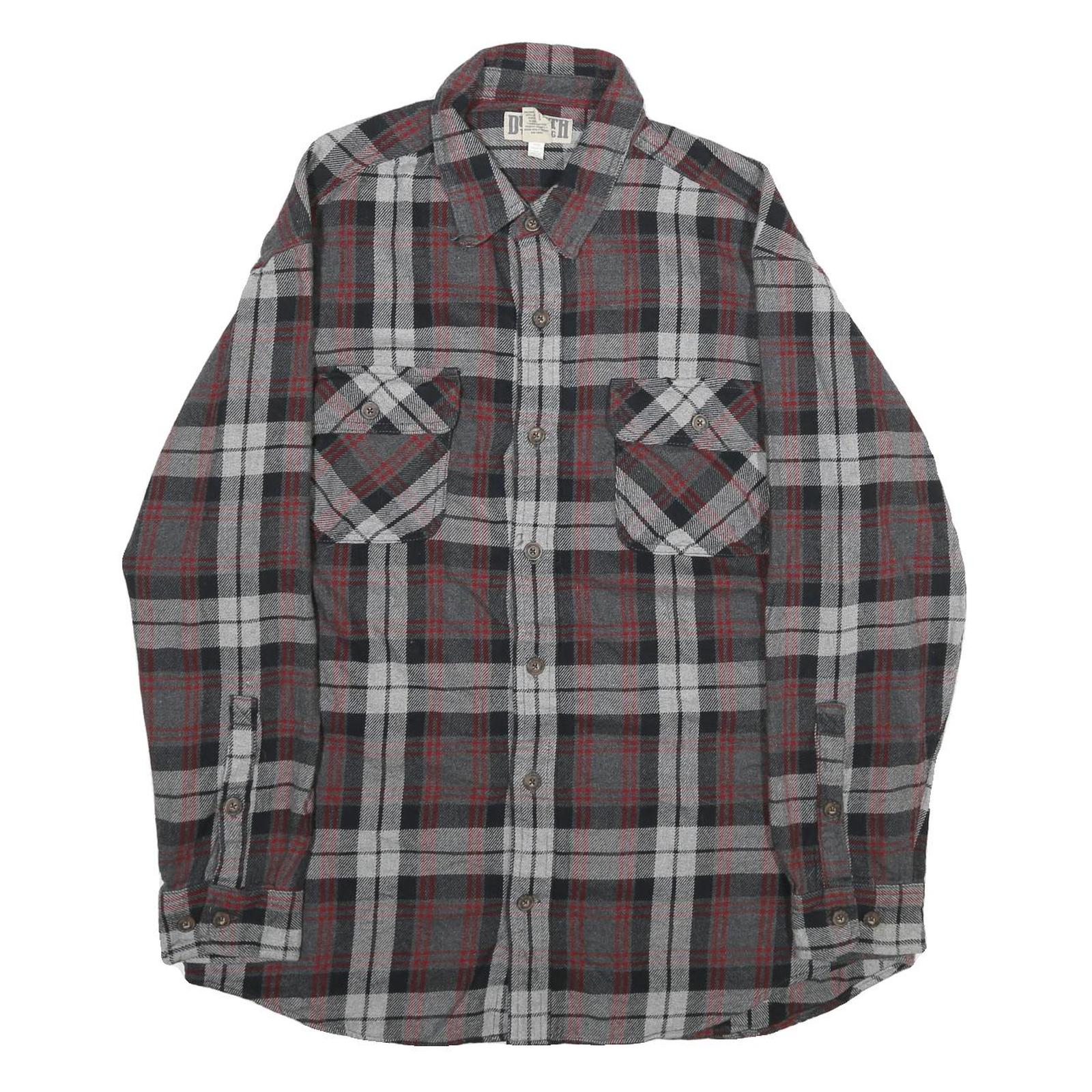 Buy DULTUH TRADING CO Mens Grey & Red Check Shirt L Button Cotton Casual Long Sleeve Refurbished - $32.49 DULTUH TRADING CO Mens Grey & Red Check Shirt L Button Cotton Casual Long Sleeve Refurbished - N/A refurbished available on Cerqular