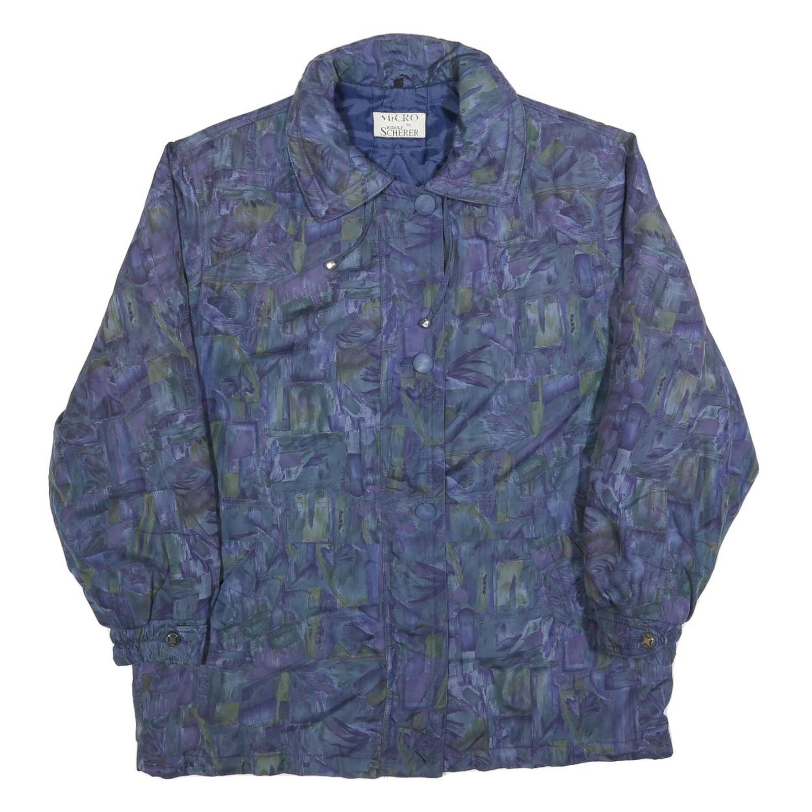 RUDOLF SCHERER Womens Blue Quilted Jacket L Polyester Blend Zip Casual Outerwear Refurbished - N/A refurbished available on Cerqular