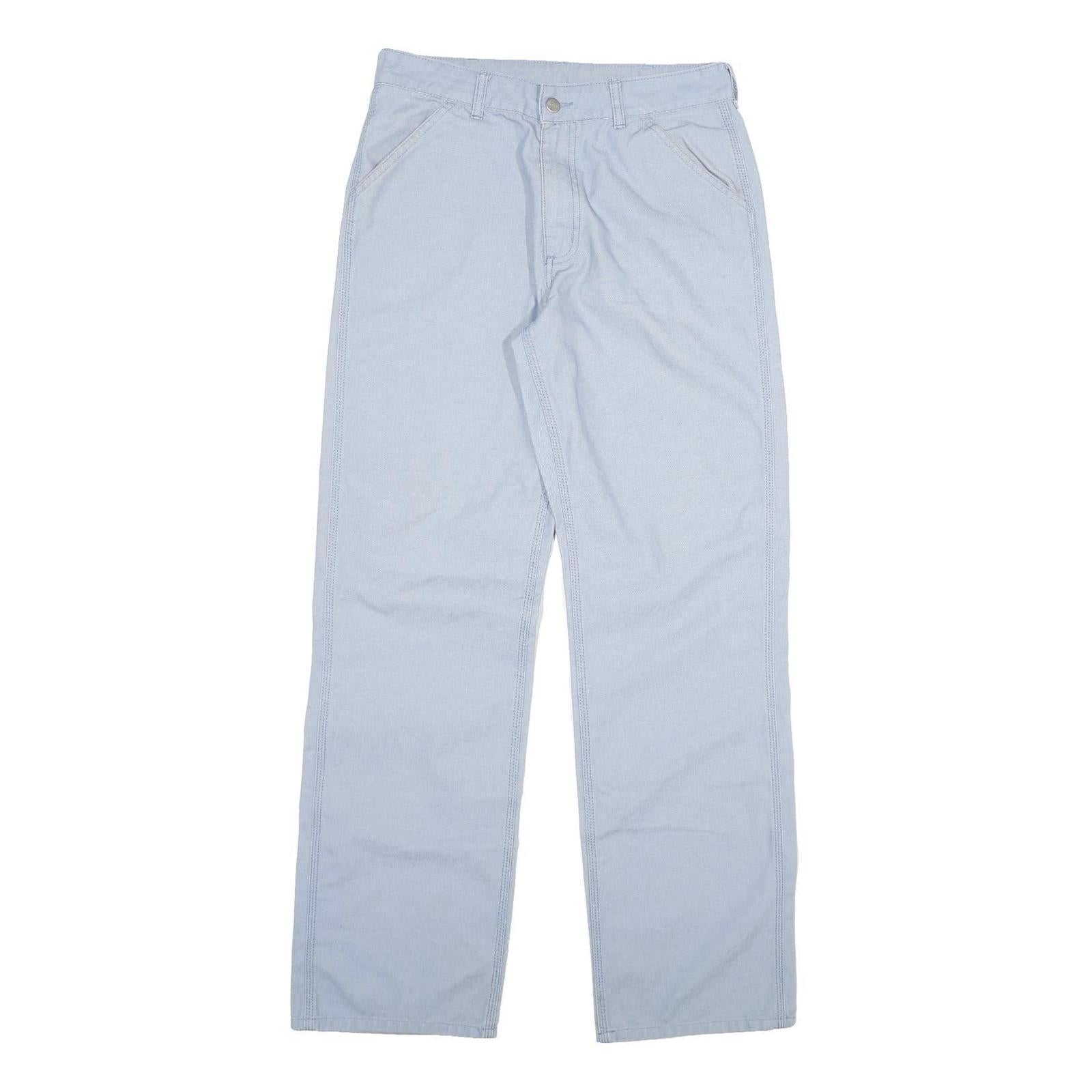 CARHARTT Mens Regular Fit Cotton Blend Light Blue Trousers W30 L31 Zip Pocket Refurbished - N/A refurbished available on Cerqular