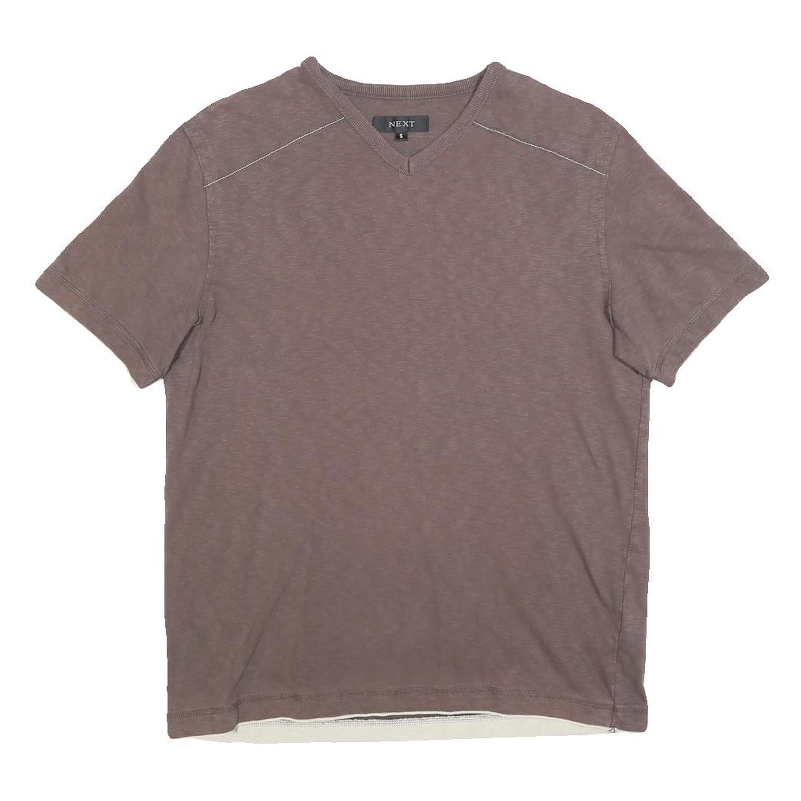 Buy NEXT Mens Brown V-Neck Cotton Blend T-Shirt S Short Sleeve Plain Casual Refurbished - $12.99 NEXT Mens Brown V-Neck Cotton Blend T-Shirt S Short Sleeve Plain Casual Refurbished - N/A refurbished available on Cerqular