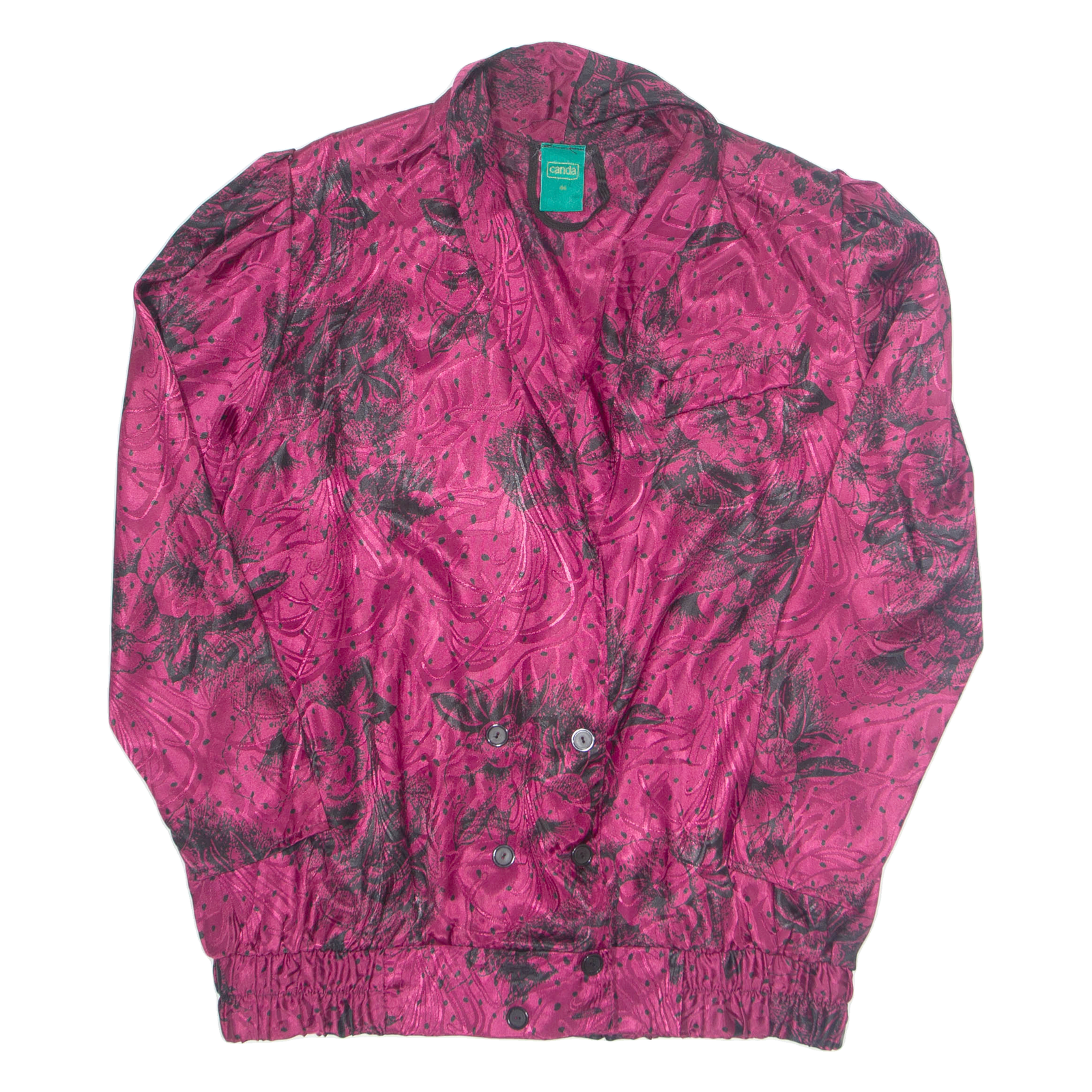 CANDA Womens Printed Blouse Purple Collared Long Sleeve Floral L Refurbished - N/A refurbished available on Cerqular