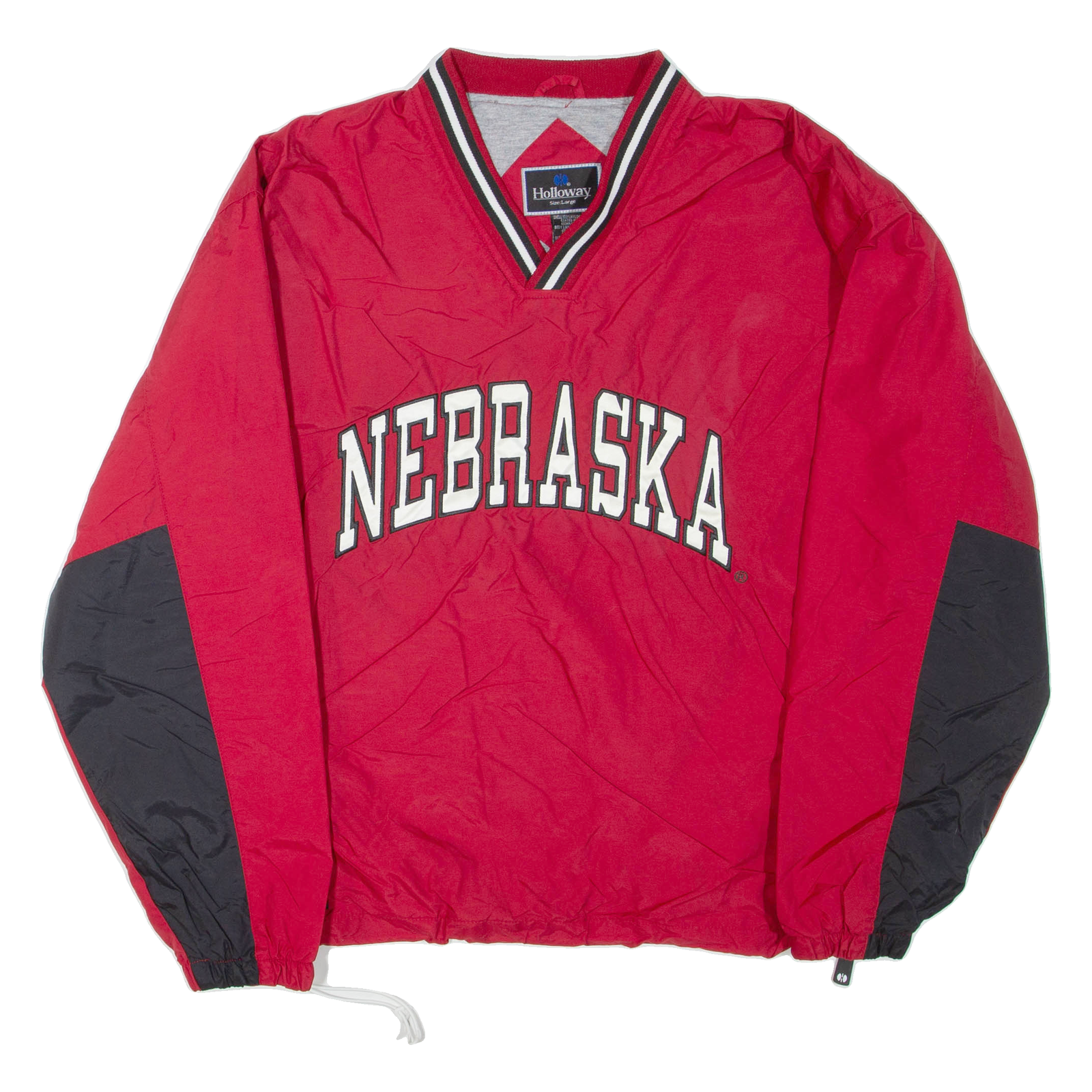 HOLLOWAY Nebraska Mens Pullover Jacket Red Nylon USA L Refurbished - N/A refurbished available on Cerqular