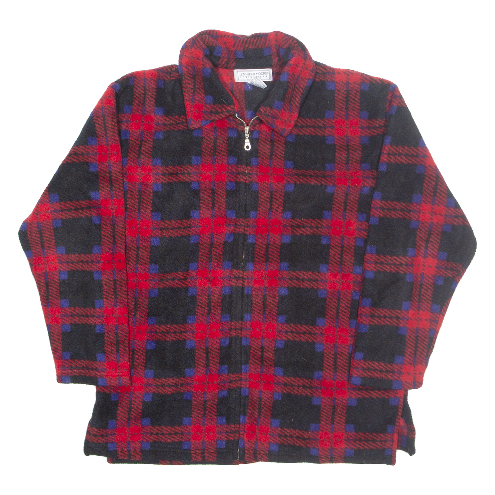 JENNIFER ACTIVEWEAR Womens Fleece Jacket Red Check M Refurbished - N/A refurbished available on Cerqular