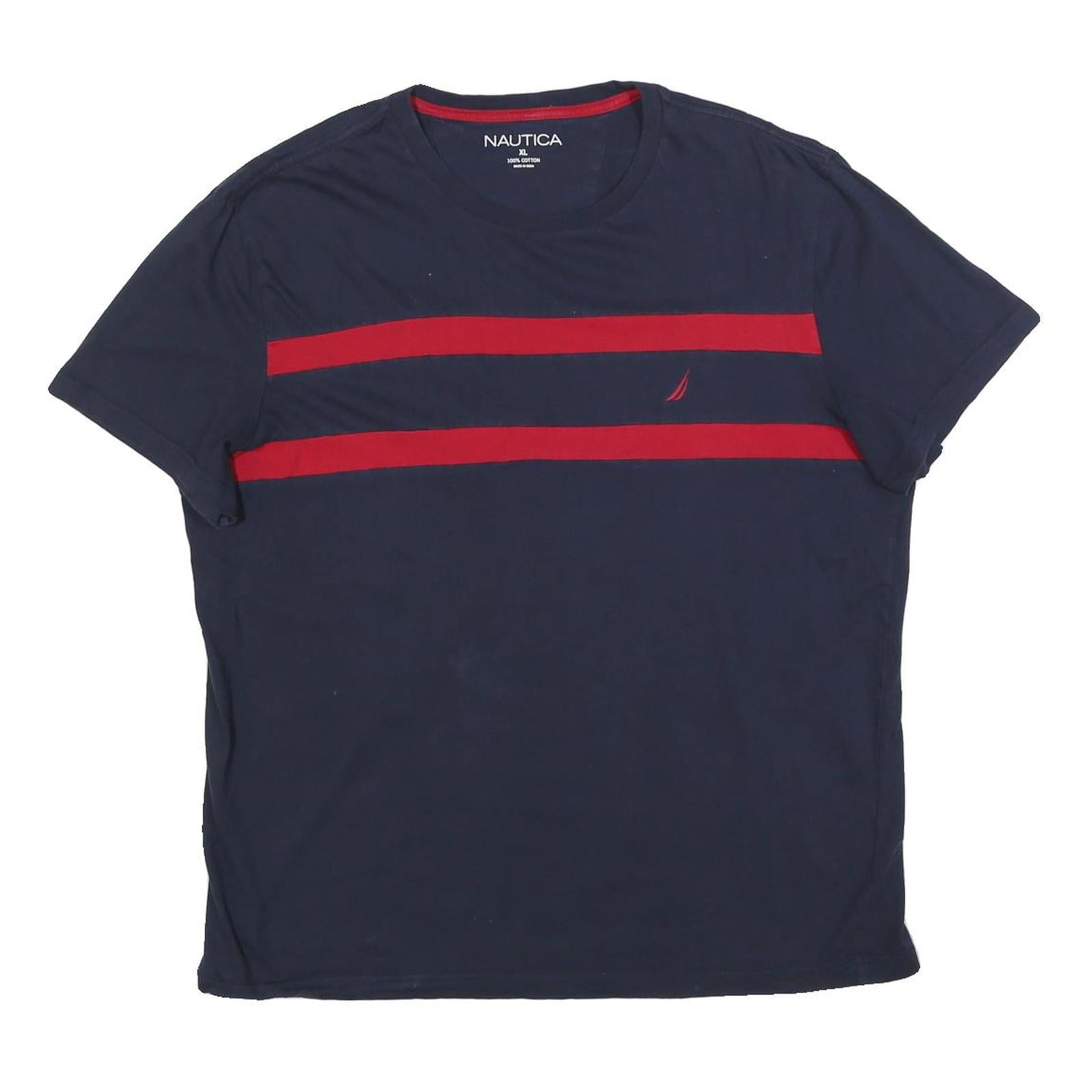 NAUTICA Mens Navy Blue & Red Graphic T-Shirt XL Short Sleeve Crew Neck Refurbished - N/A refurbished available on Cerqular