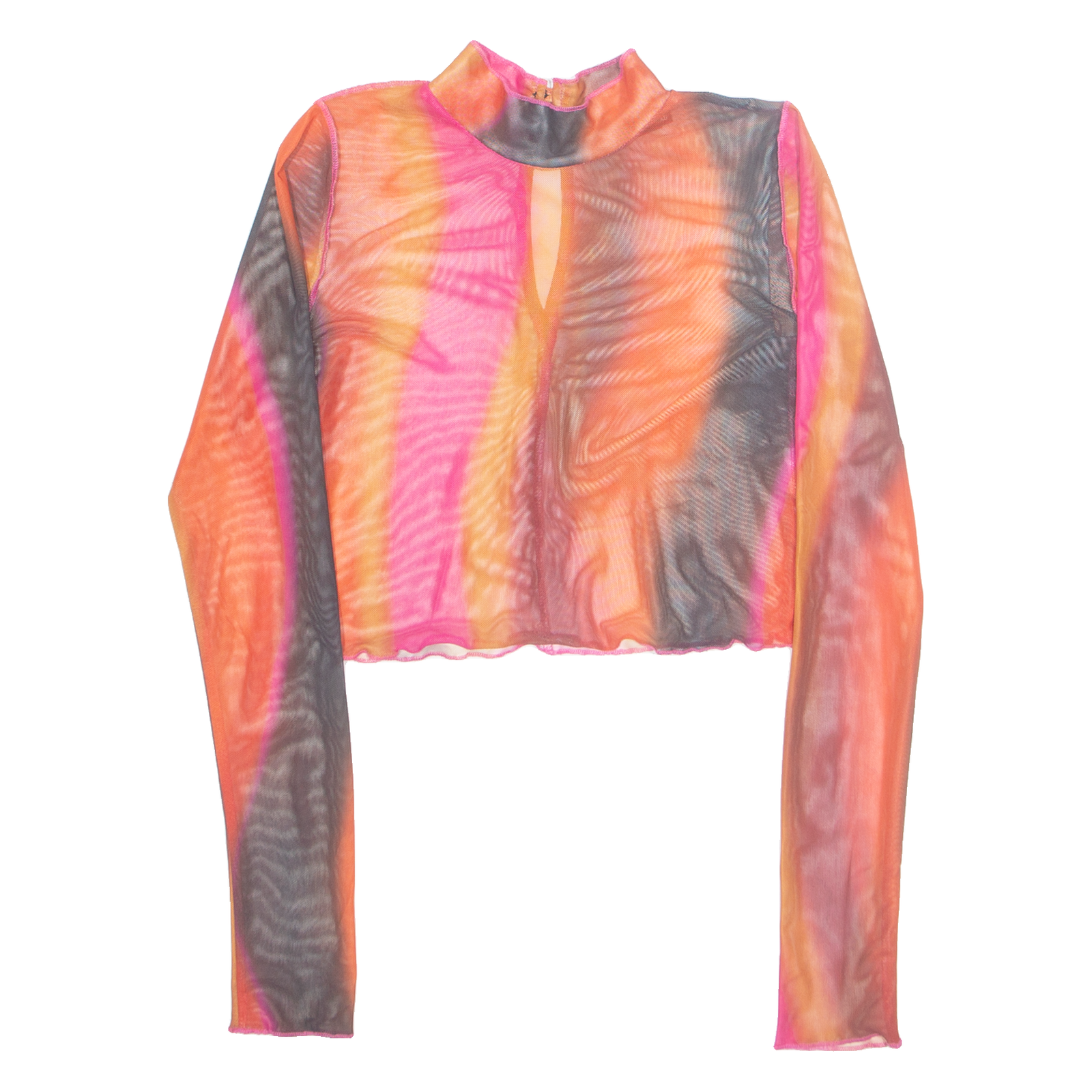MOTEL Sheer Womens Printed Top Red Long Sleeve Crazy Pattern XS Refurbished - N/A refurbished available on Cerqular