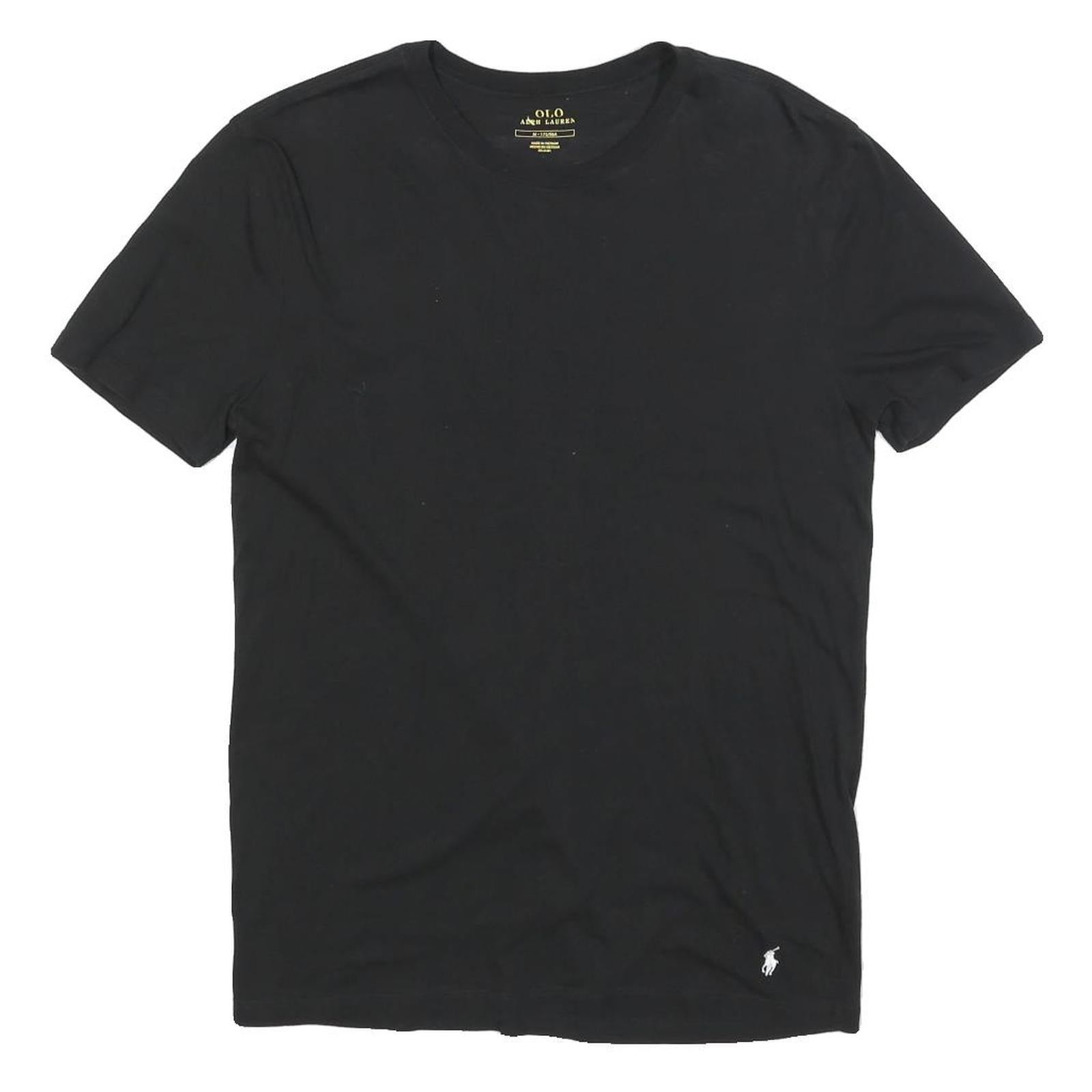 POLO RALPH LAUREN Mens Black Classic T-Shirt M Short Sleeve Crew Neck Cotton Refurbished - N/A refurbished available on Cerqular