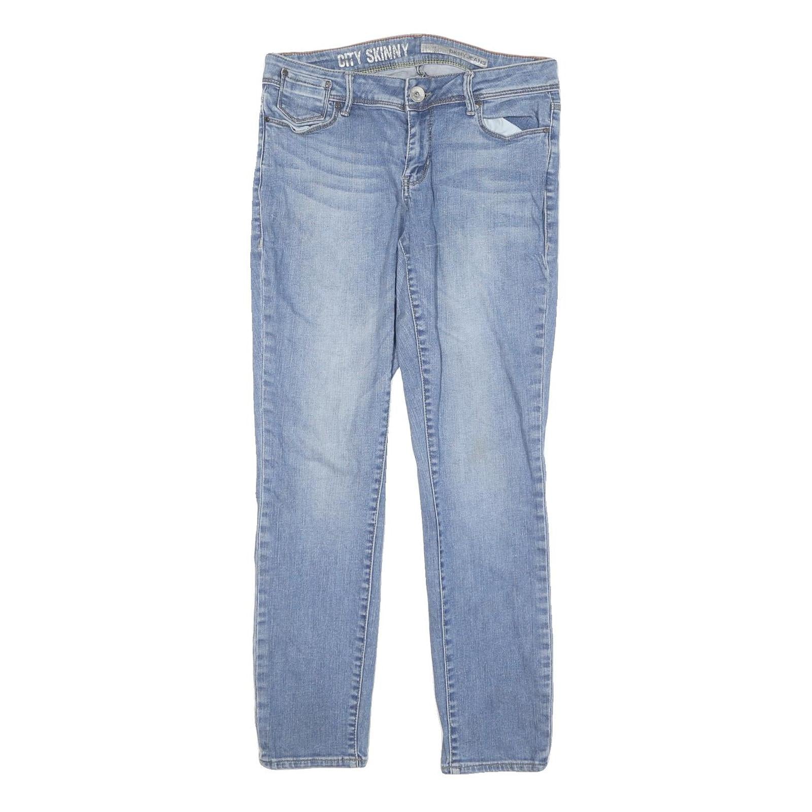 DKNY Womens Blue Slim Skinny Denim Light W30 L28 Stretch Zip Jeans Refurbished - N/A refurbished available on Cerqular