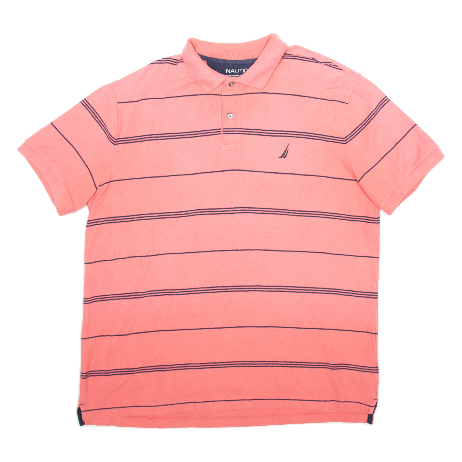 NAUTICA Mens Polo Shirt Pink Striped Short Sleeve XL Refurbished - N/A refurbished available on Cerqular