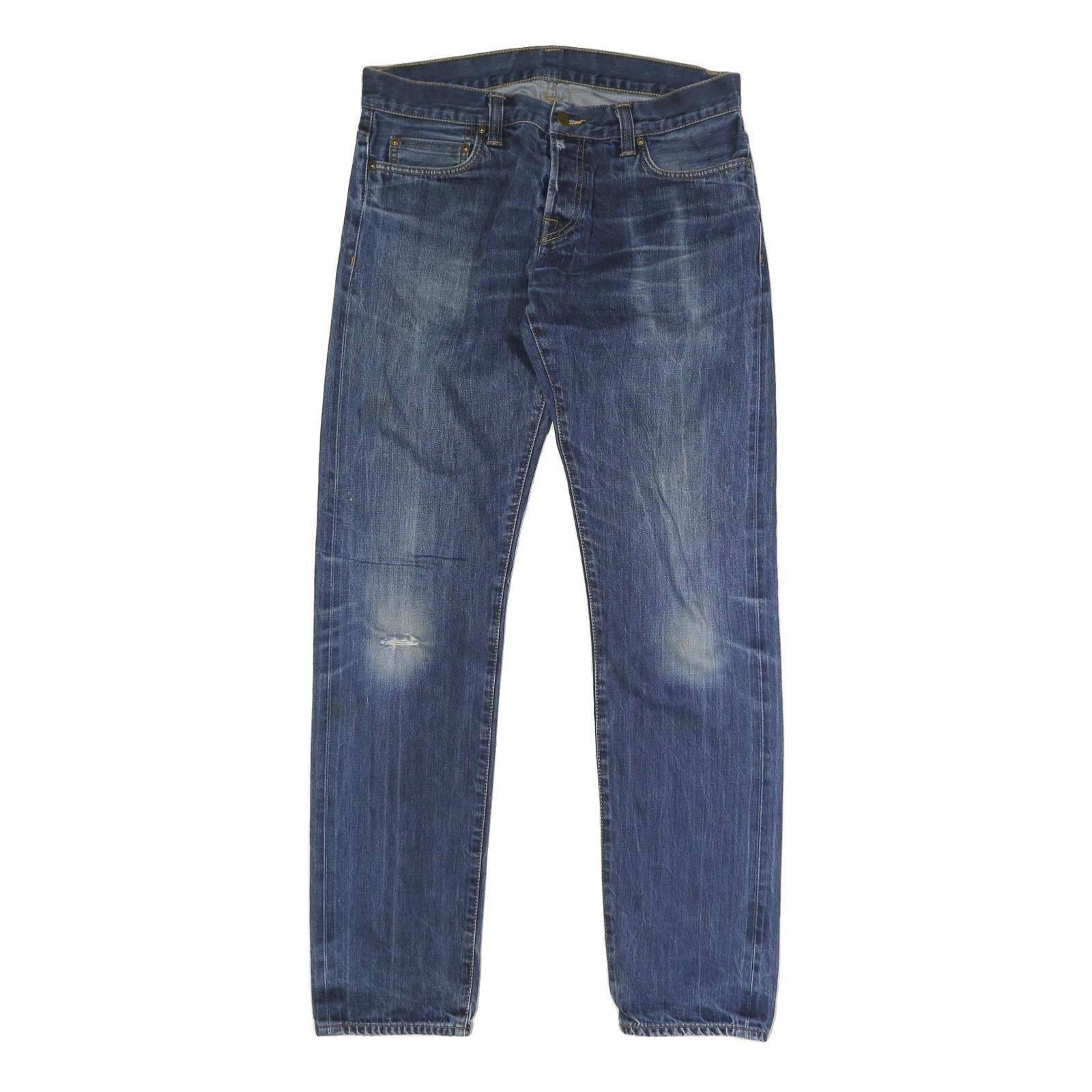 CARHARTT Mens Regular Blue Denim Jeans W34 L33 Button Closure Classic Fit Refurbished - N/A refurbished available on Cerqular