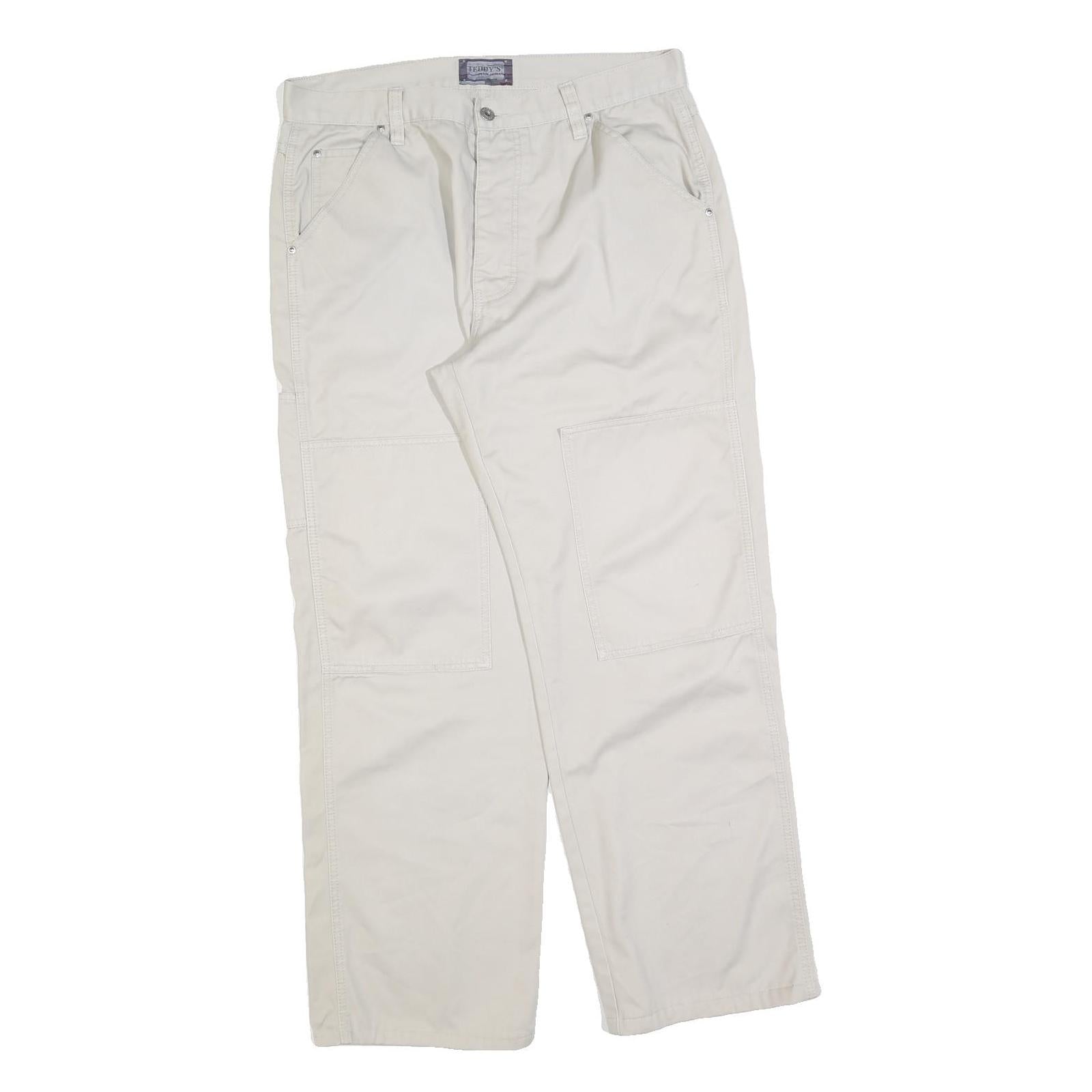 TEDDYS Womens Cotton Blend Beige Regular Straight Trousers W34 L30 Casual Refurbished - N/A refurbished available on Cerqular