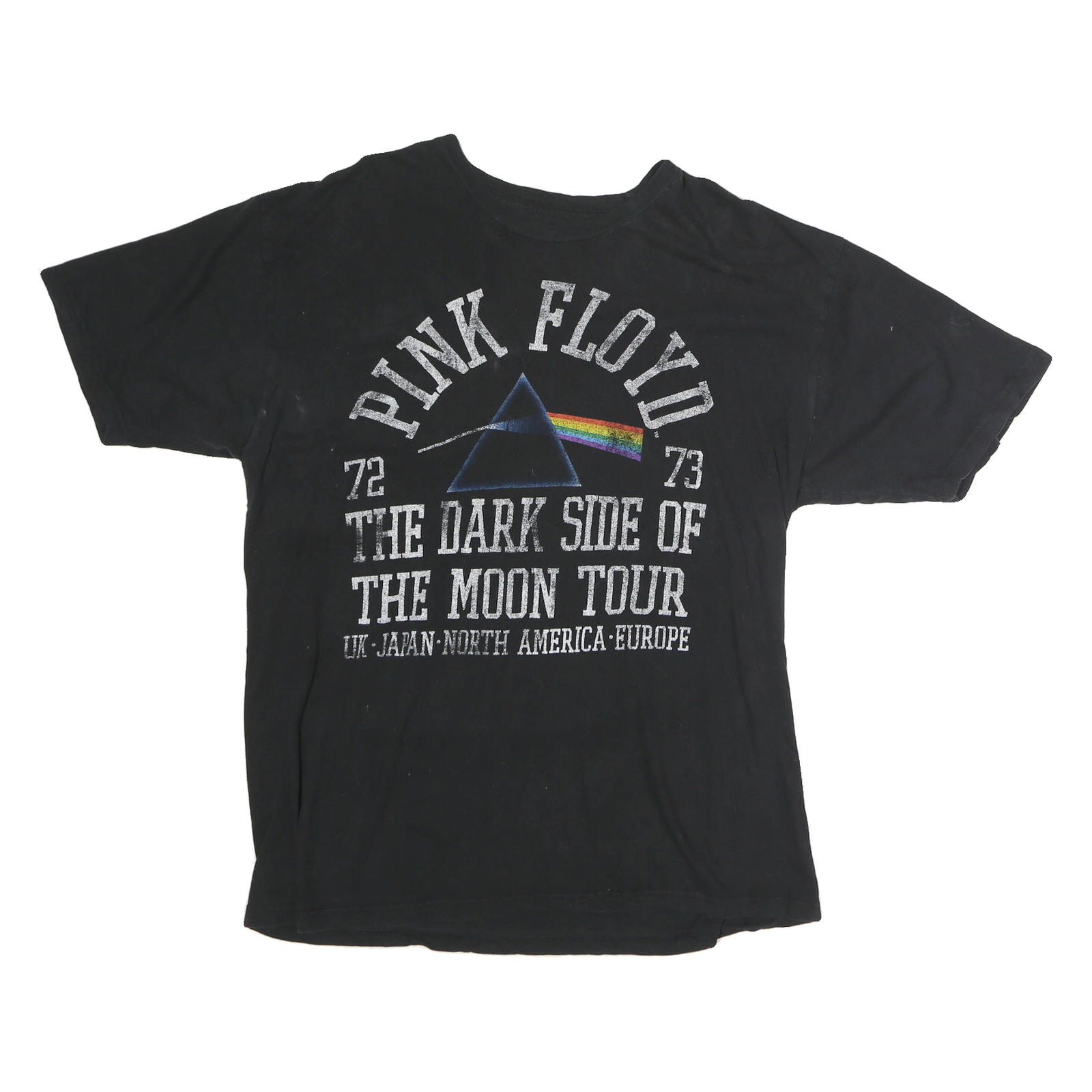 PINK FLOYD Mens Black The Dark Side Of The Moon Tour Graphic T-Shirt XL Short Refurbished - N/A refurbished available on Cerqular