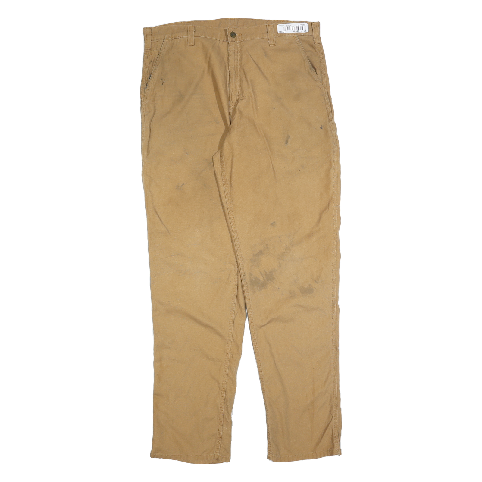 CARHARTT Mens Cotton Blend Beige Regular Fit Straight Leg Trousers W38 L36 Refurbished - N/A refurbished available on Cerqular