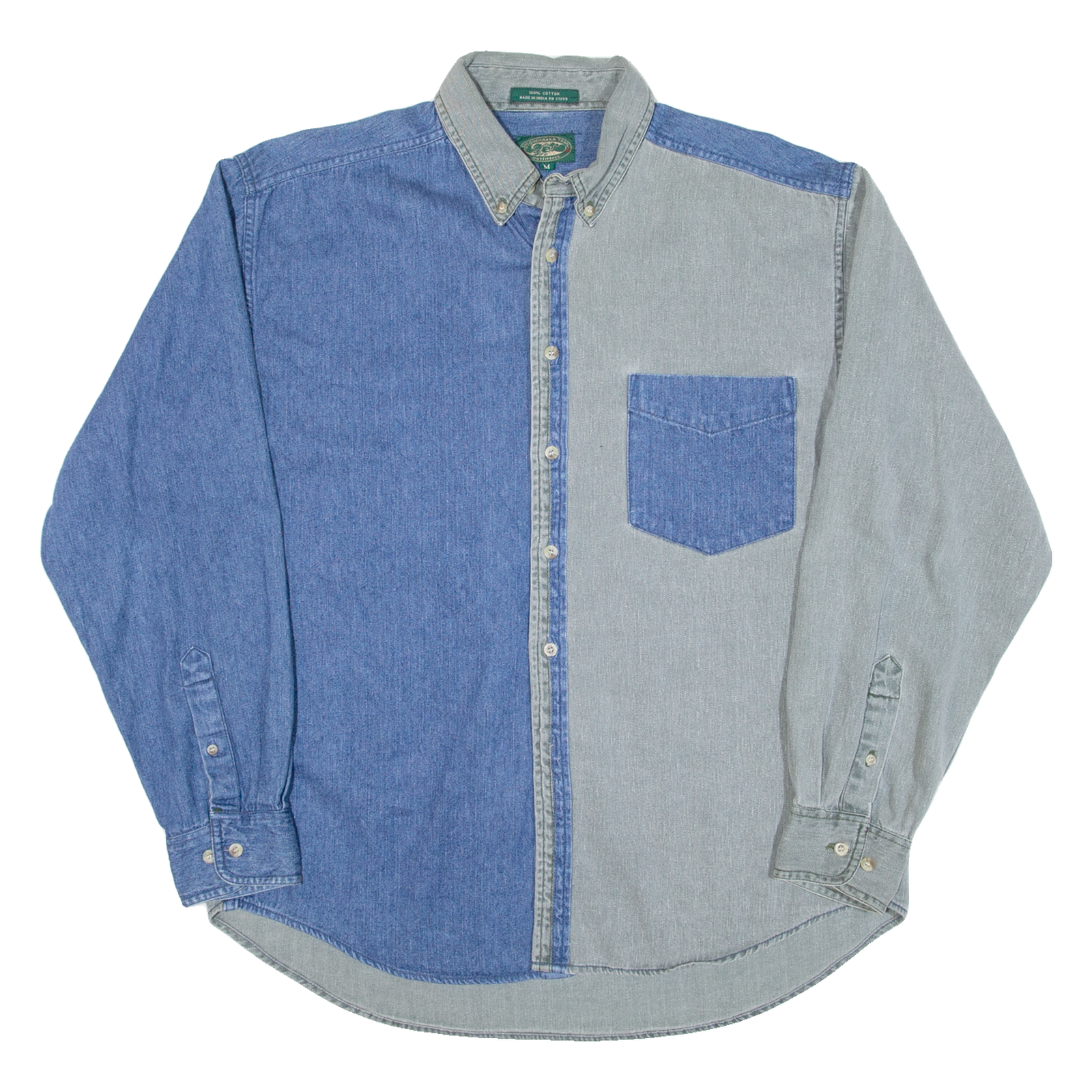OUTFITTERS Mens Denim Shirt Grey Long Sleeve M Refurbished - N/A refurbished available on Cerqular