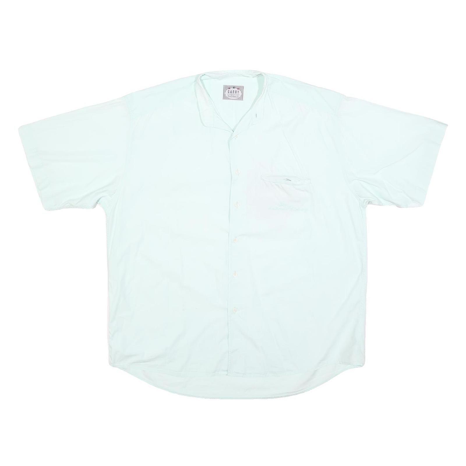 GARRY Mens White Cotton Blend Casual Shirt XL Short Sleeve Button Pocket Refurbished - N/A refurbished available on Cerqular