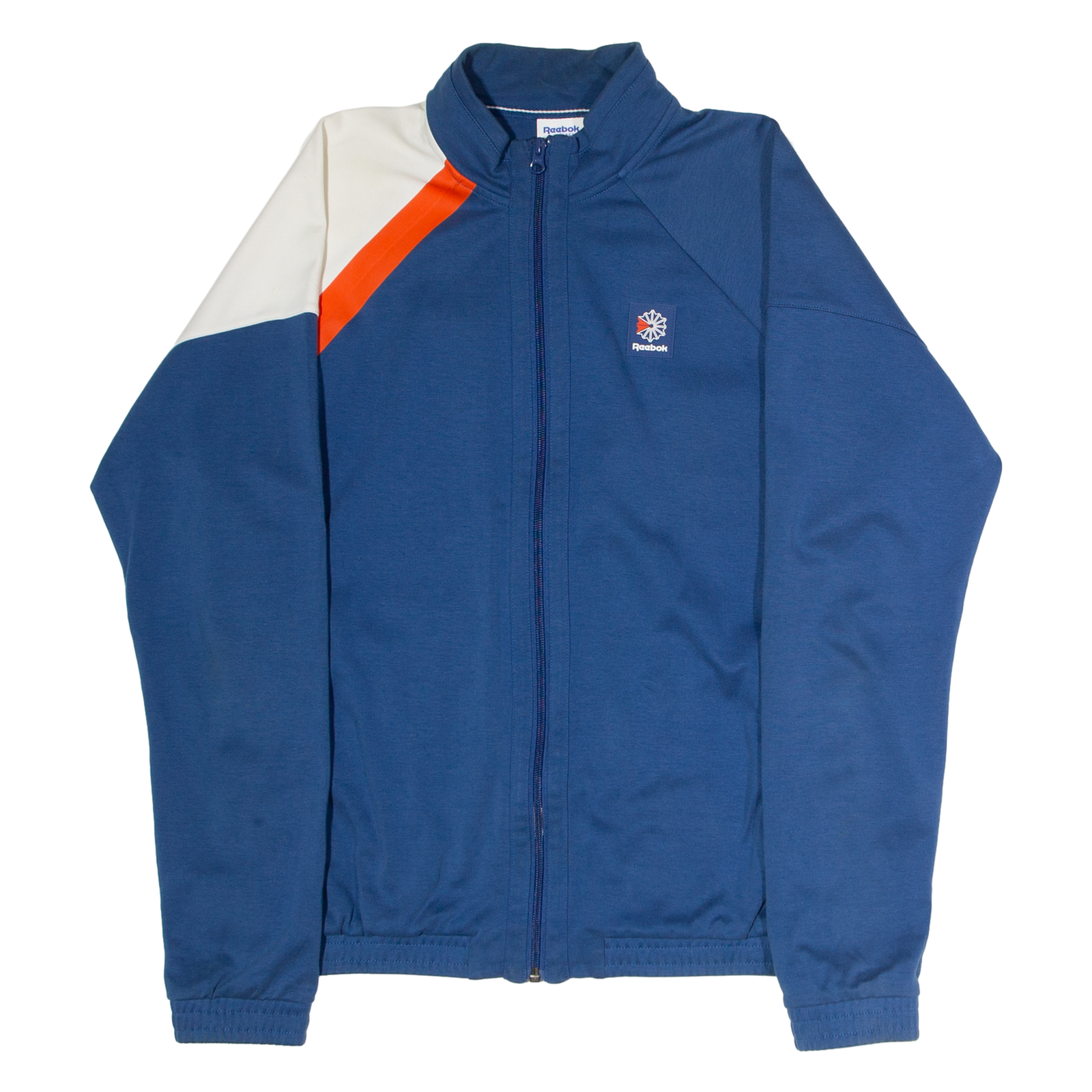 REEBOK Mens Track Jacket Blue Colourblock S Refurbished - N/A refurbished available on Cerqular