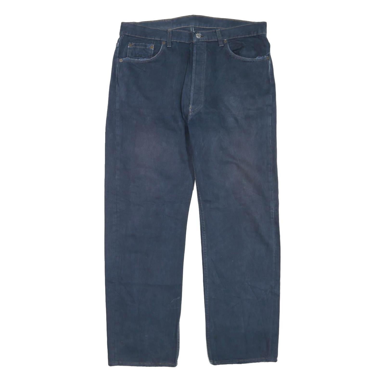 LEVI'S Mens Jeans Blue Regular Straight Denim Medium W36 L30 Zip Closure Refurbished - N/A refurbished available on Cerqular