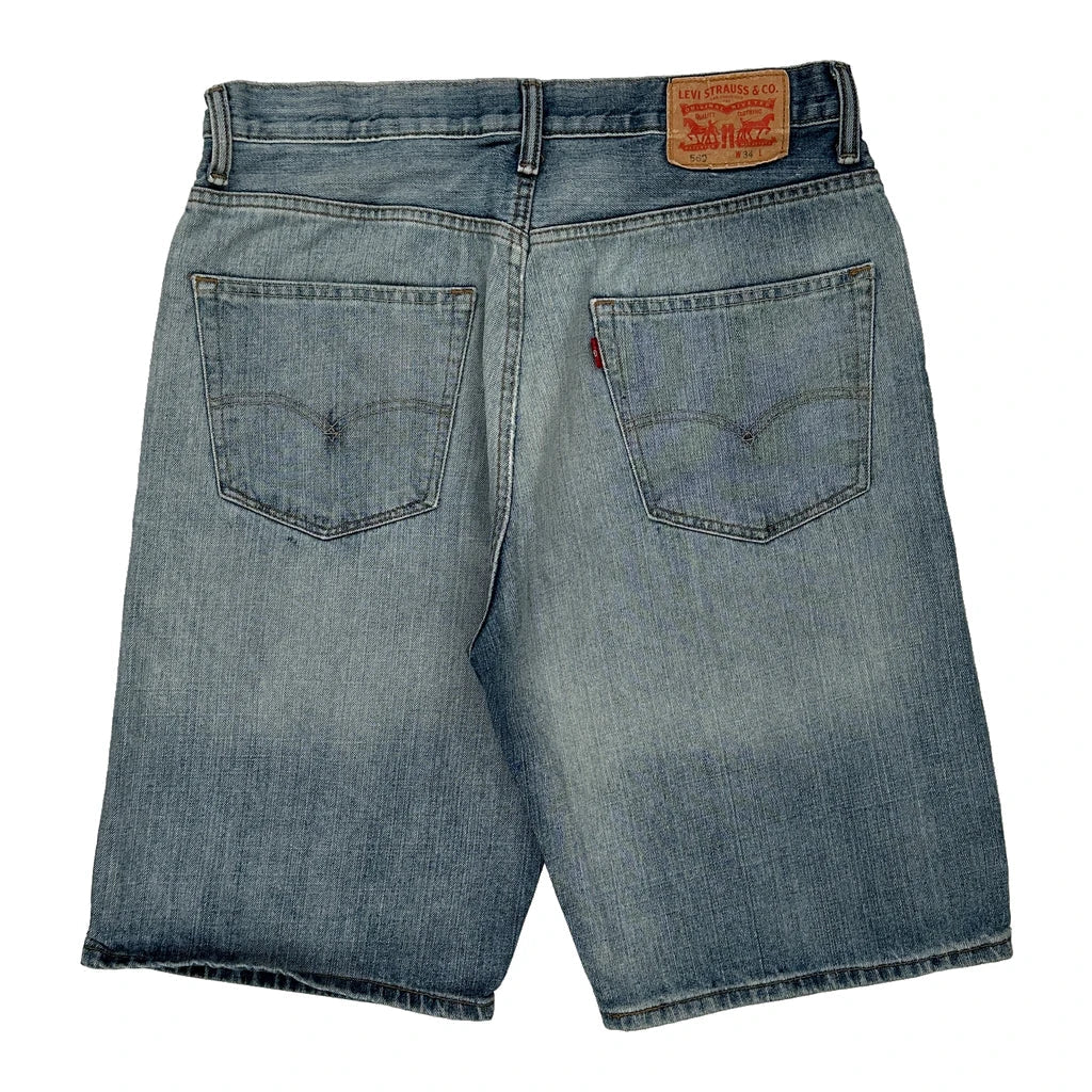 Levis Denim Shorts - 33W 10L Light Wash Denim Refurbished - Thrifted (note: this is a term often used to describe second- refurbished available on Cerqular