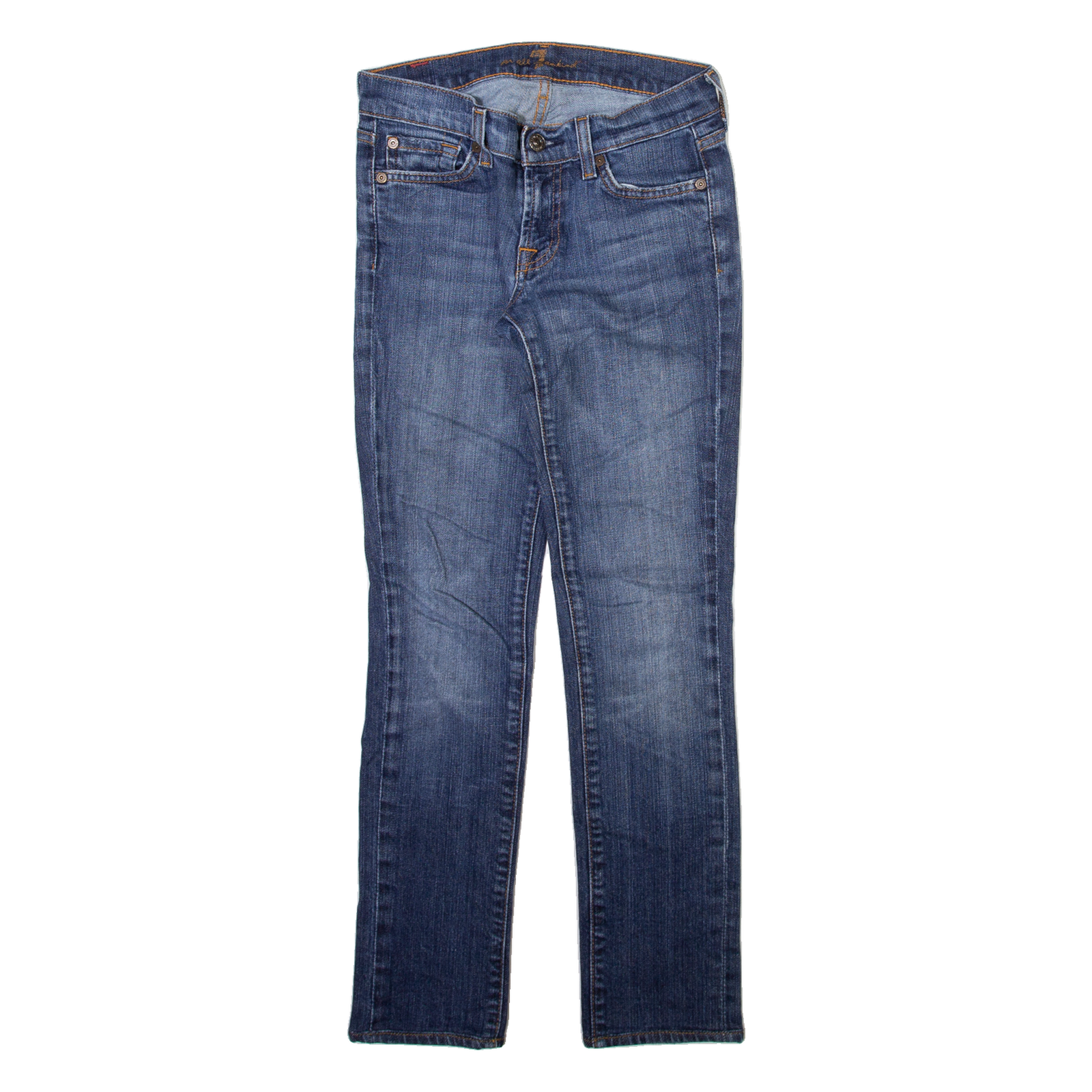 7 FOR ALL MANKIND Womens Jeans Blue Slim Skinny Stone Wash W24 L27 Refurbished - N/A refurbished available on Cerqular
