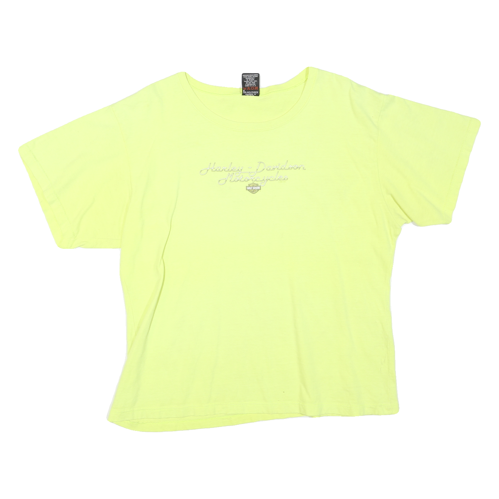 HARLEY DAVIDSON Womens Yellow Cotton Blend T-Shirt XL Short Sleeve Crew Neck Refurbished - N/A refurbished available on Cerqular
