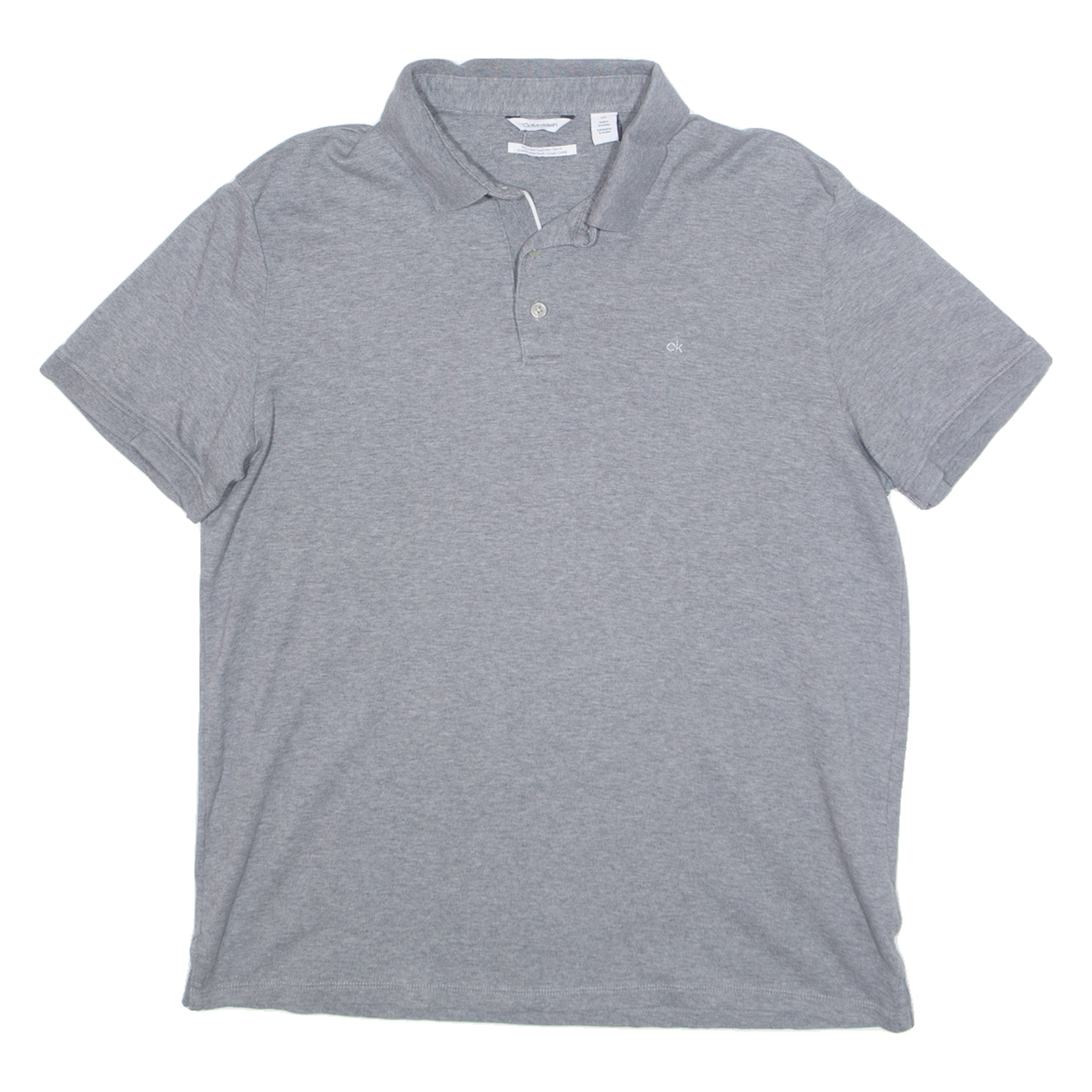 CALVIN KLEIN Slim Fit Mens Polo Shirt Grey L Refurbished - N/A refurbished available on Cerqular
