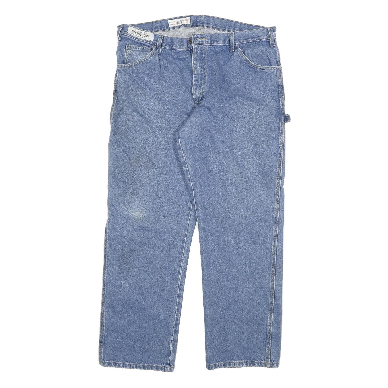 DICKIES Mens Relaxed Blue Denim Rinse W36 L29 Workwear Straight Leg Zip Jeans Refurbished - N/A refurbished available on Cerqular