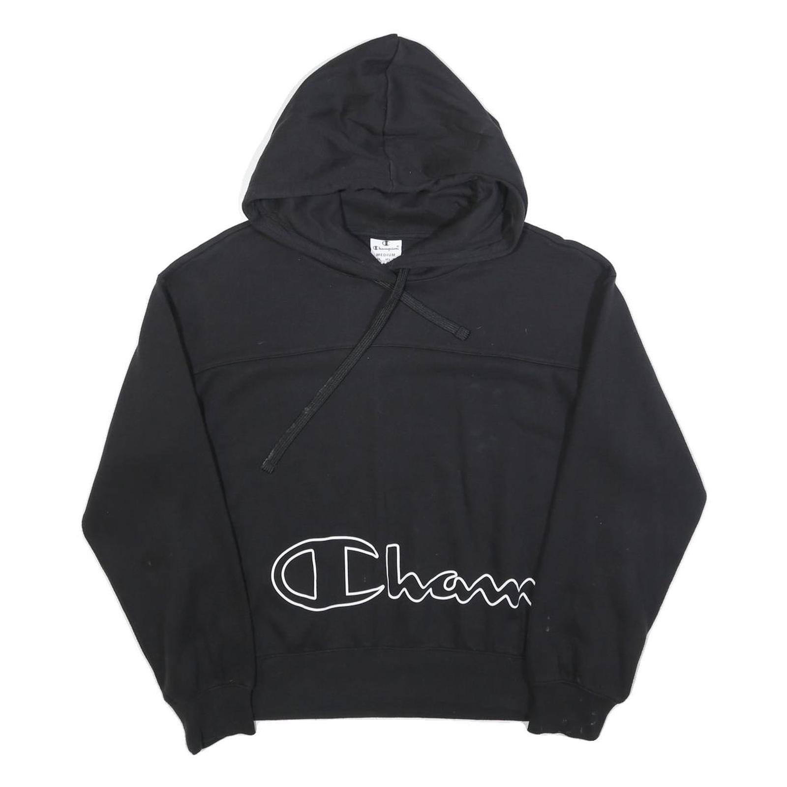 CHAMPION Womens Black Hoodie M Cotton Blend Pullover Hooded Sweatshirt Refurbished - N/A refurbished available on Cerqular