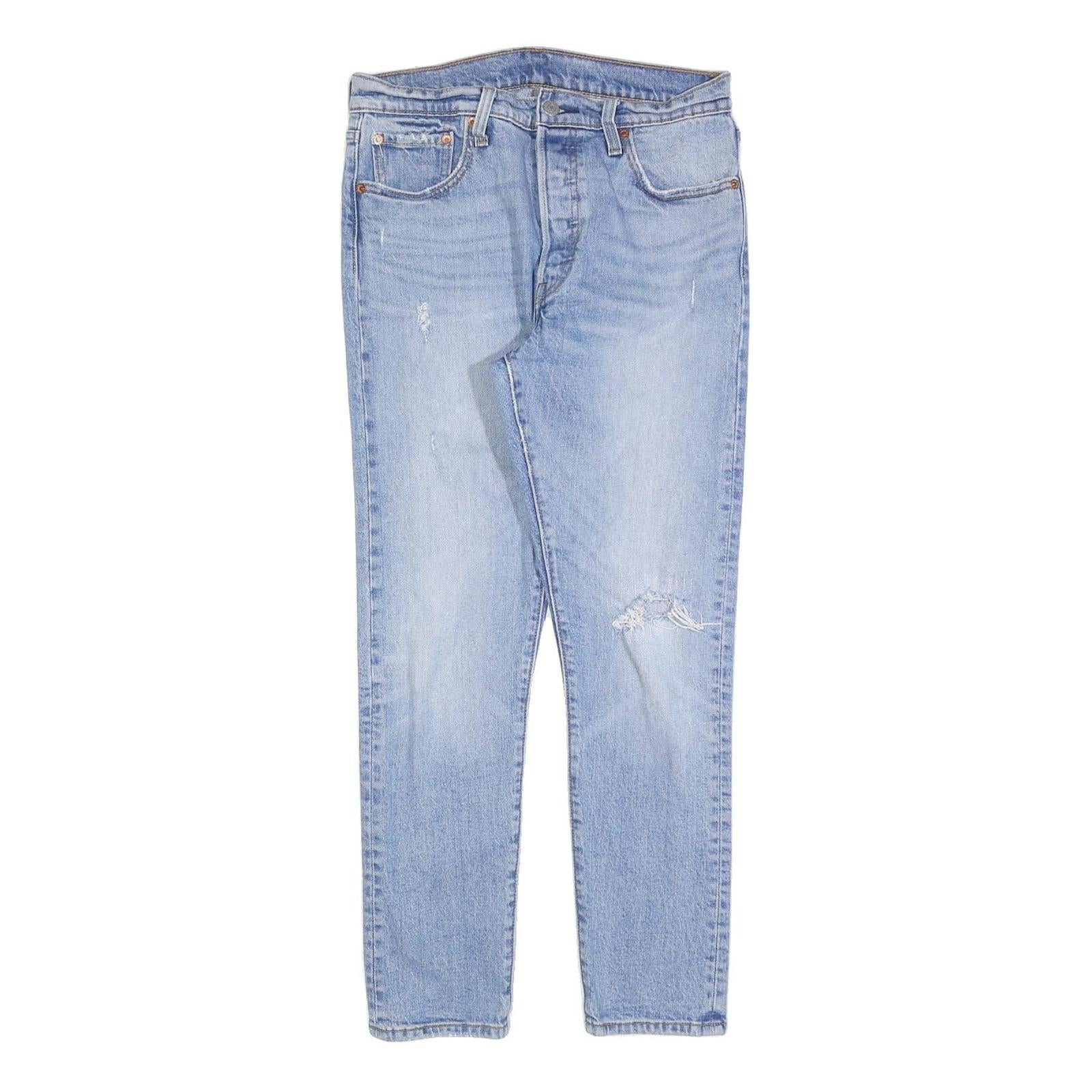 LEVI'S 501S Womens Jeans Blue Slim Straight Denim Light W29 L28 Distressed Refurbished - N/A refurbished available on Cerqular