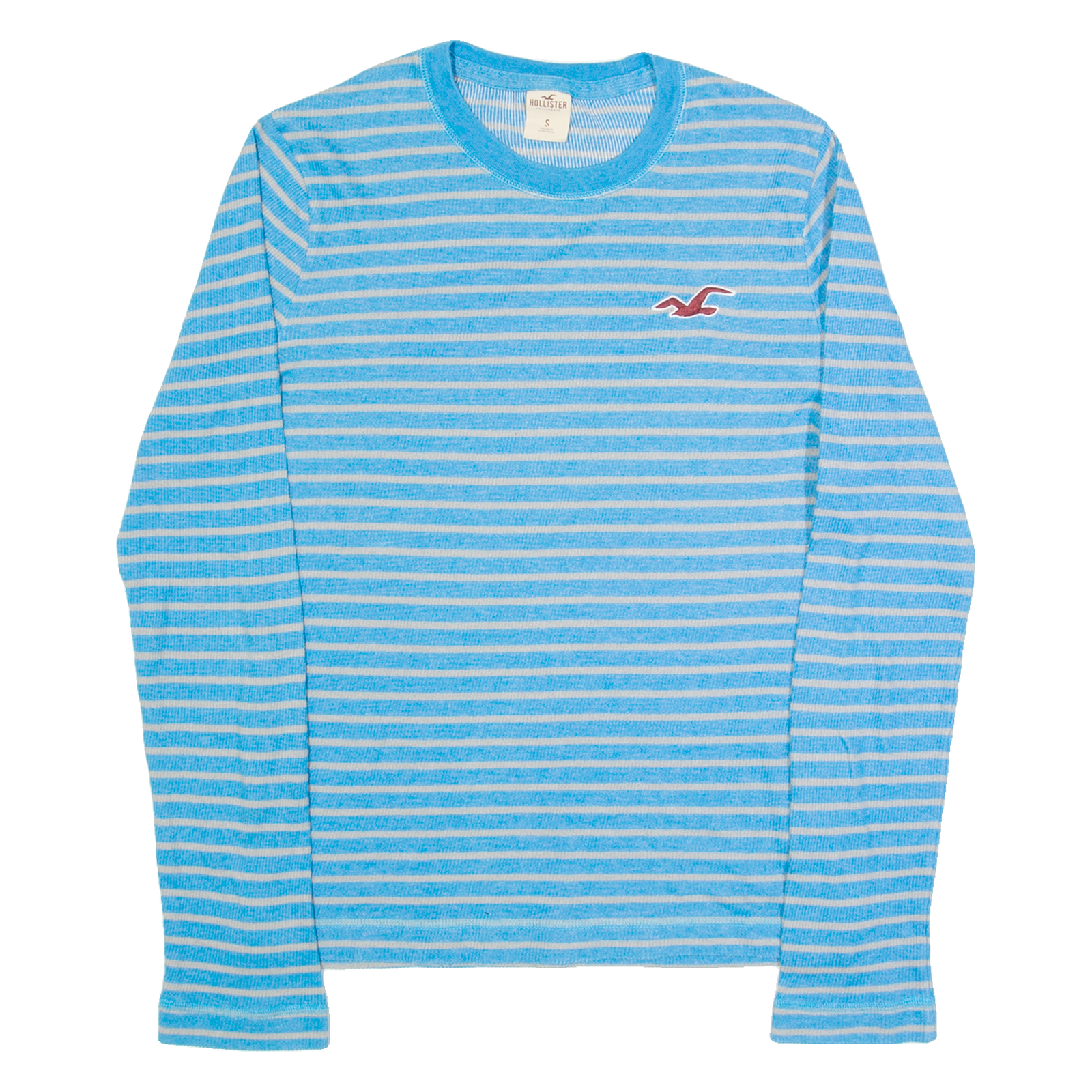 HOLLISTER Striped Mens T-Shirt Blue Long Sleeve S Refurbished - N/A refurbished available on Cerqular