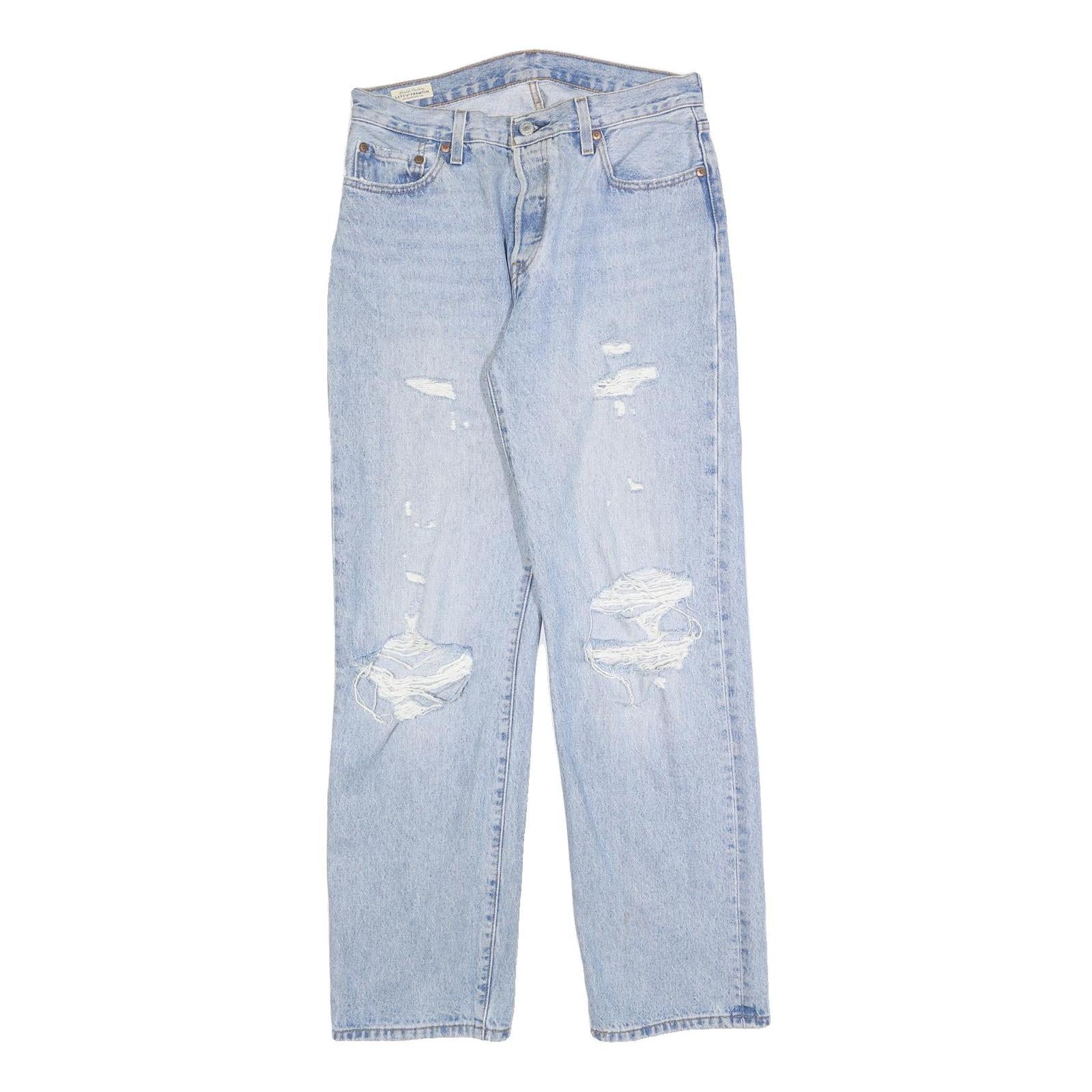 LEVI'S 501 BIG E Womens Jeans Blue Regular Straight Denim Light W32 L32 Classic Refurbished - N/A refurbished available on Cerqular