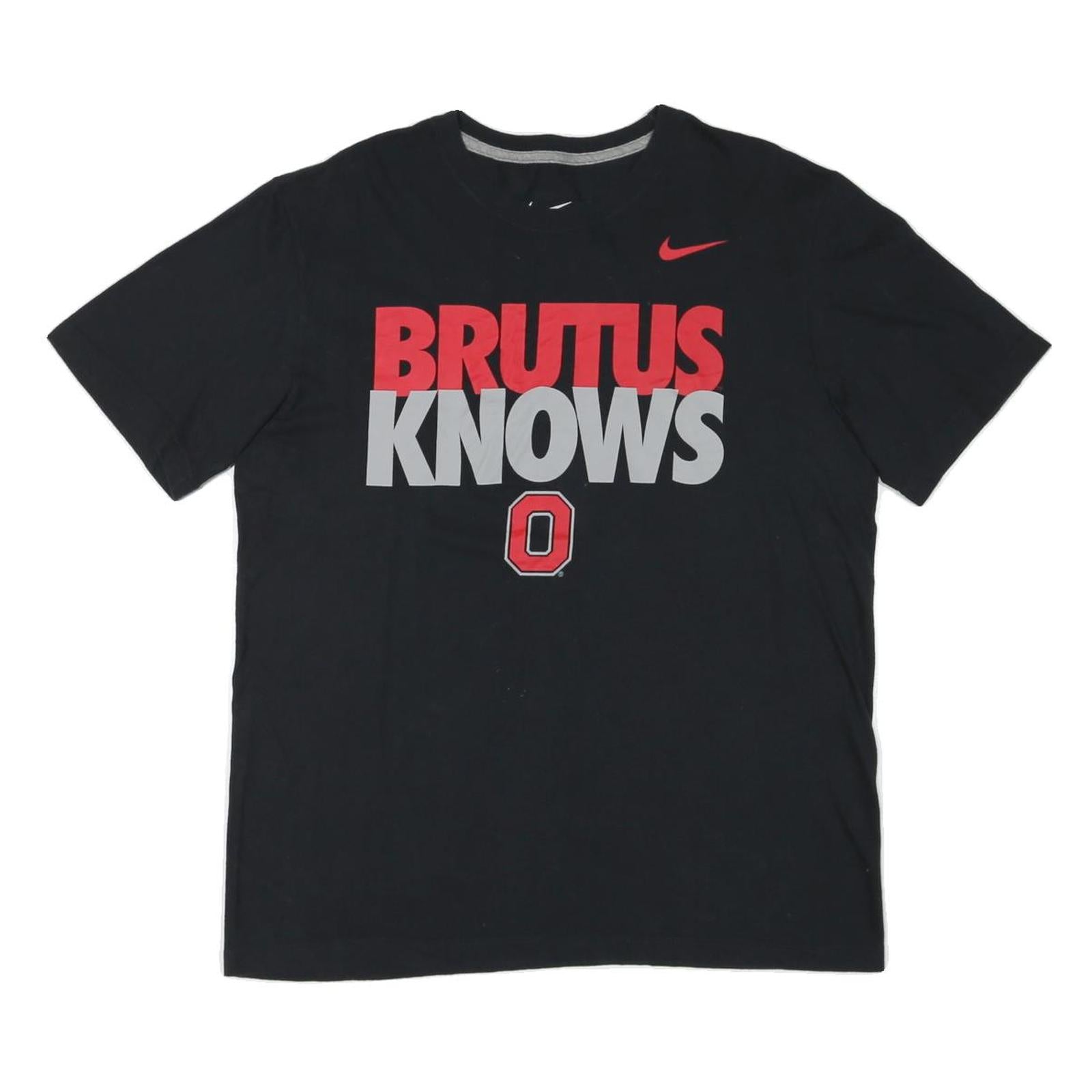 NIKE Mens Black Brutus Knows Graphic T-Shirt L Short Sleeve Crew Neck Refurbished - N/A refurbished available on Cerqular