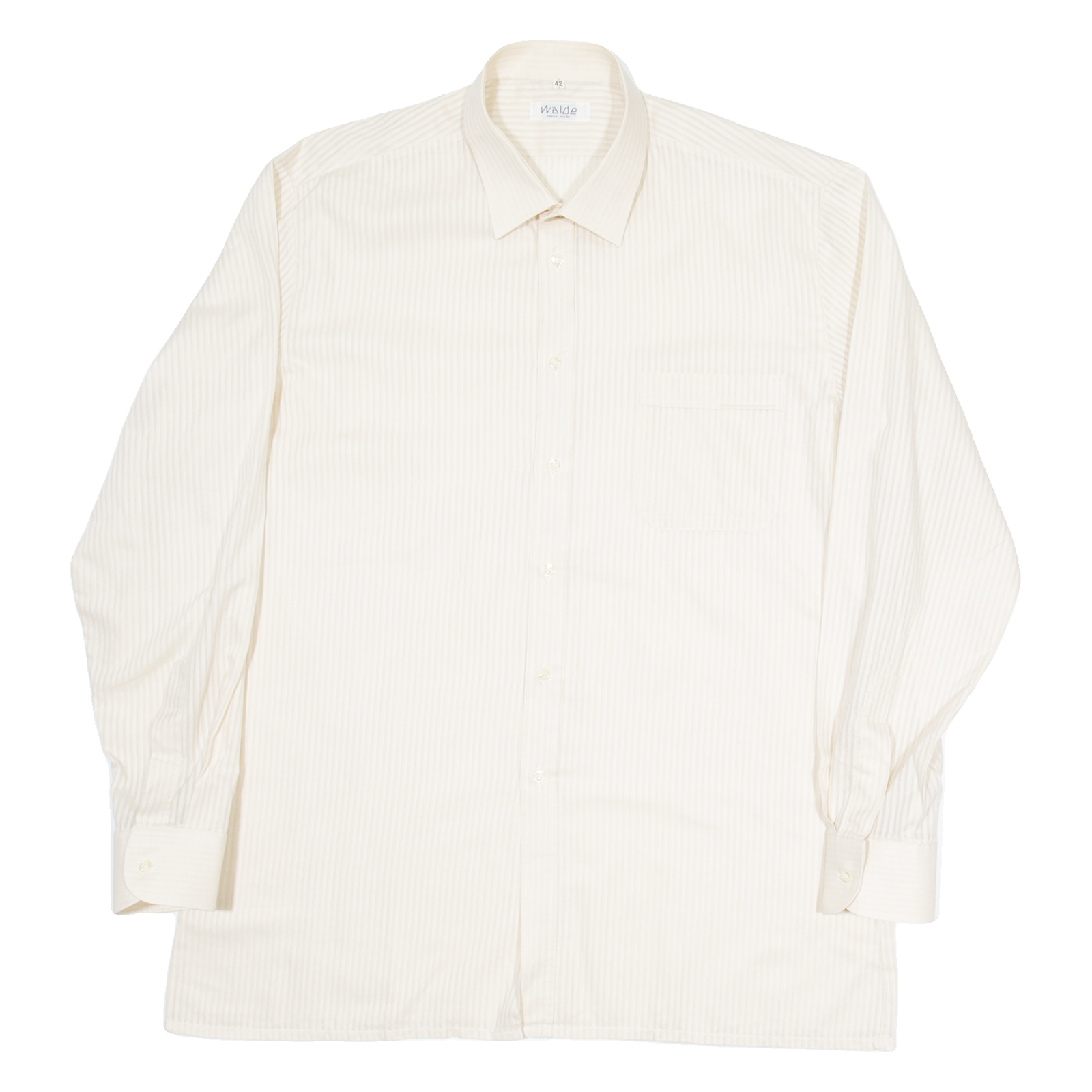 WALDE Mens Shirt Beige Striped Long Sleeve L Refurbished - N/A refurbished available on Cerqular
