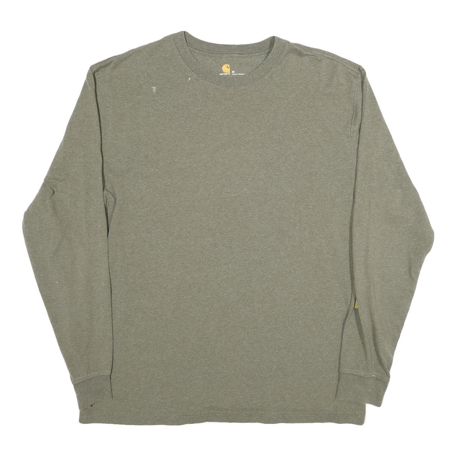 CARHARTT Mens Green Long Sleeve Crew Neck Cotton Blend T-Shirt M Workwear Casual Refurbished - N/A refurbished available on Cerqular