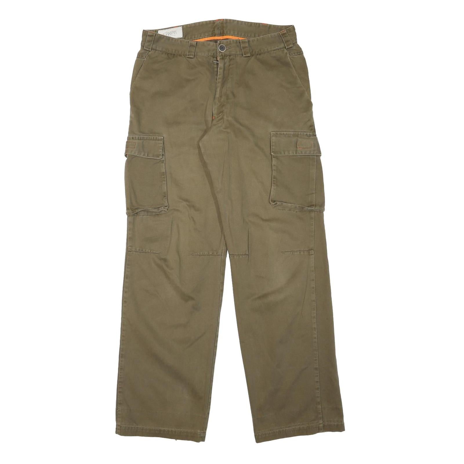 A PROPOS Mens Cotton Blend Green Regular Cargo Trousers W31 L32 Casual Workwear Refurbished - N/A refurbished available on Cerqular