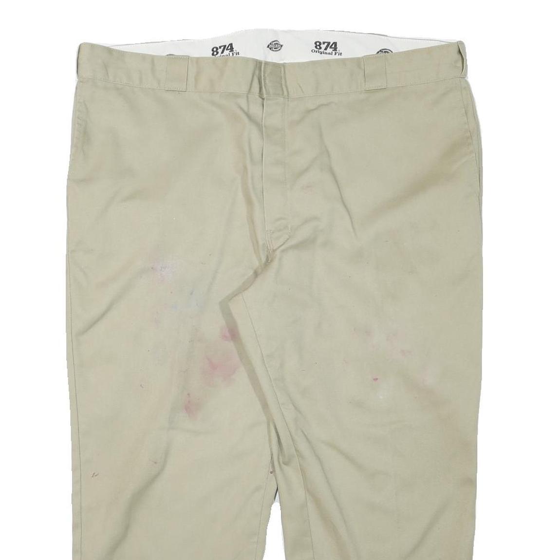 DICKIES Mens Cotton Blend Beige Regular Fit Straight Leg Trousers W43 L26 Casual Refurbished - N/A refurbished available on Cerqular