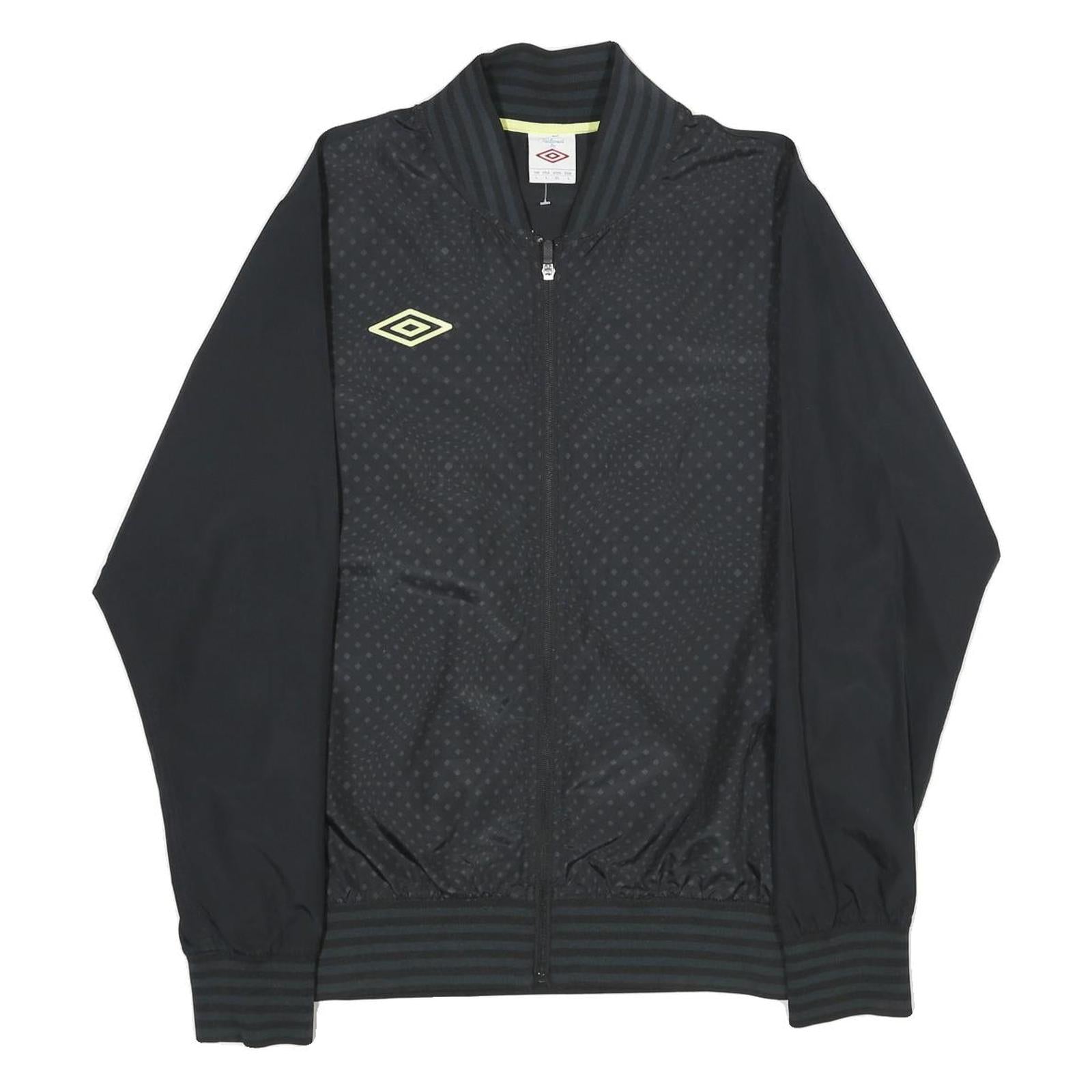 UMBRO Mens Black Track Jacket L Polyester Polka Dot Zip Up Sportswear Refurbished - N/A refurbished available on Cerqular