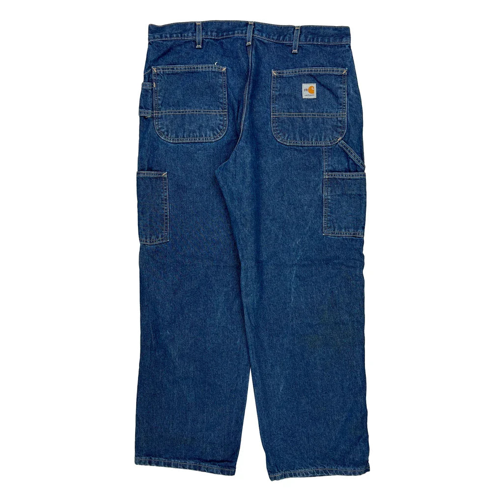 Carhartt Carpenter Jeans - 36W 30L Blue Cotton Refurbished - Thrifted (note: this is a term often used to describe second- refurbished available on Cerqular