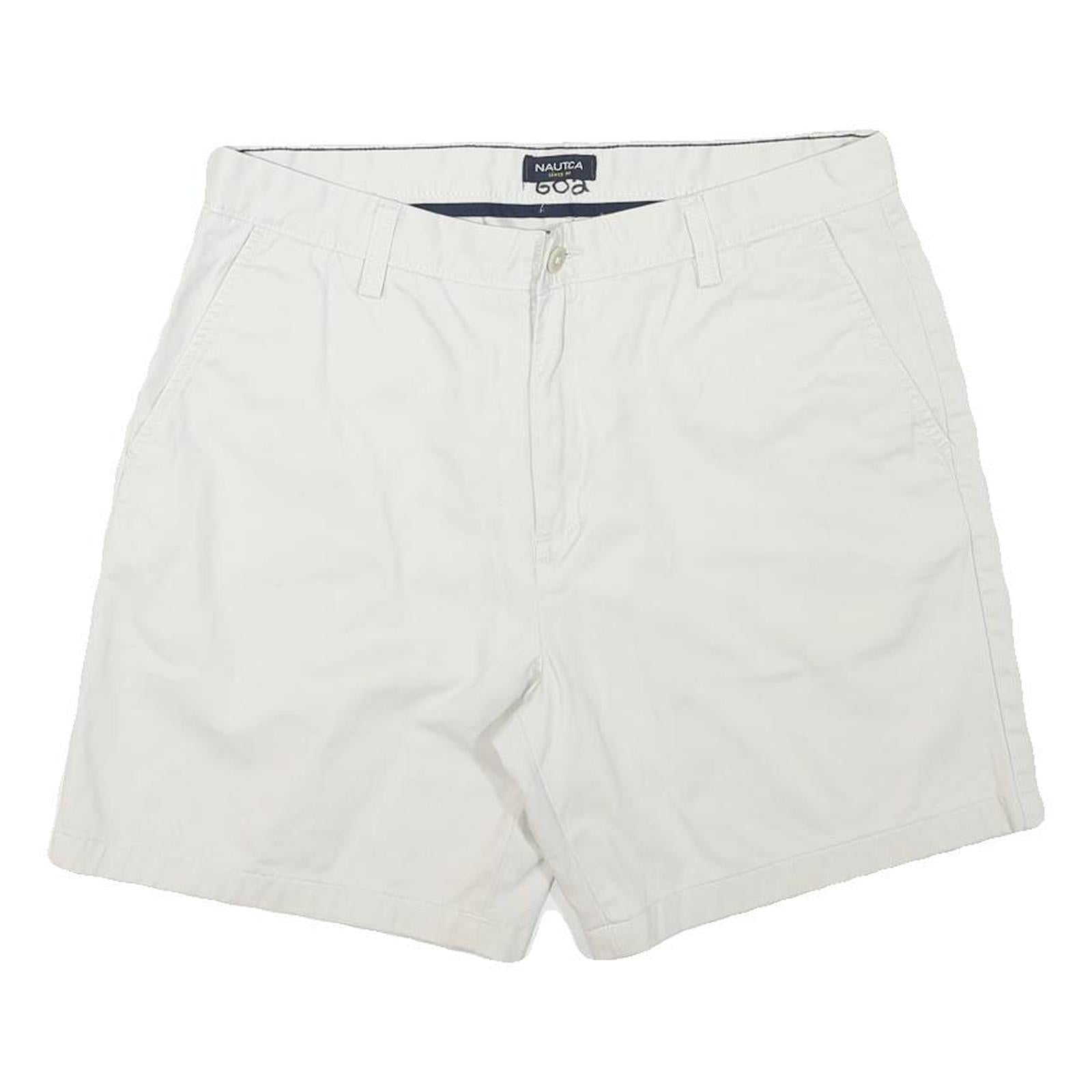 NAUTICA Mens White Casual Cotton Blend Shorts XL W36 Classic Fit Summer Refurbished - N/A refurbished available on Cerqular