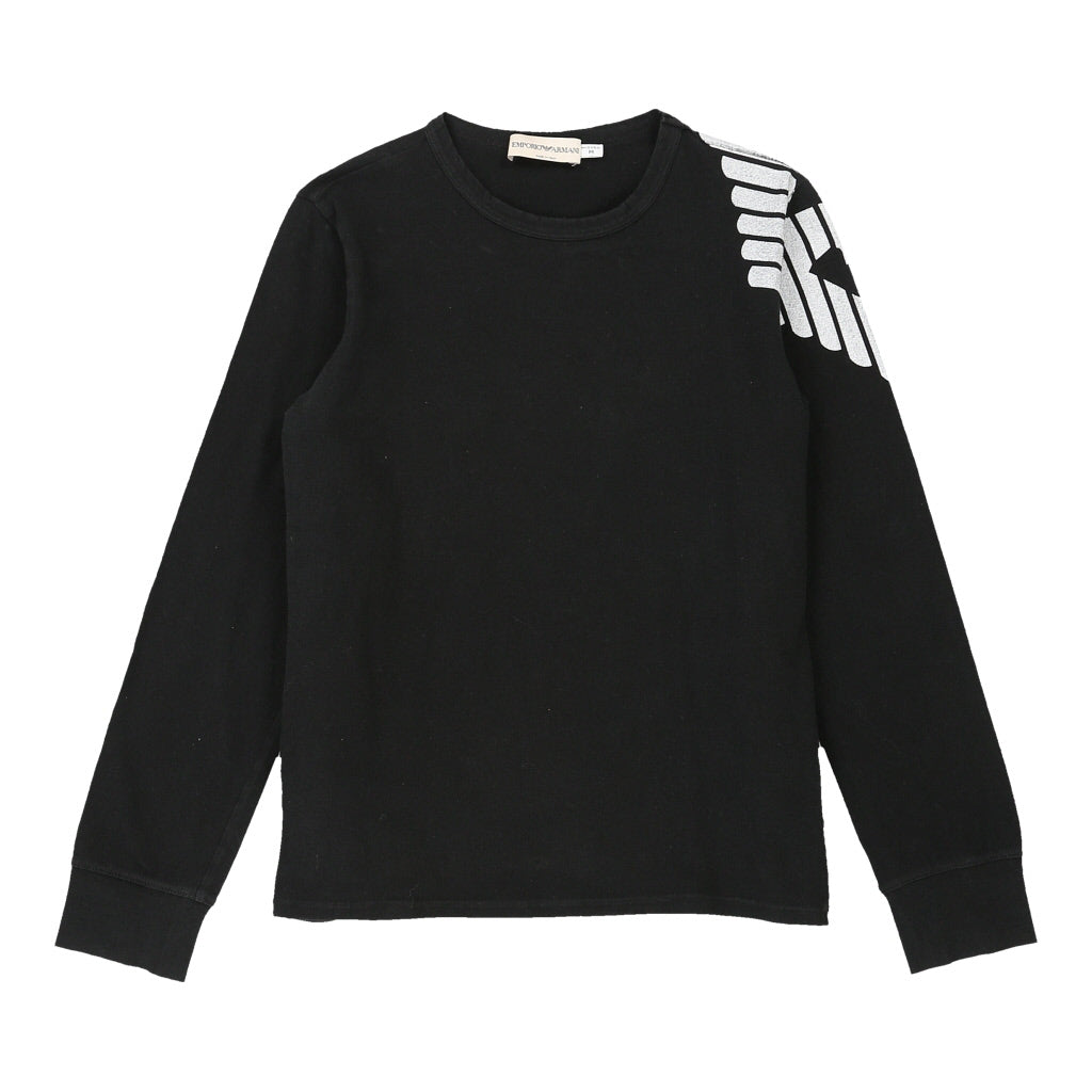 Emporio Armani Long Sleeve T-Shirt - Medium Black Cotton | Size: medium Refurbished - N/A (Preloved Designer is not a specific brand, it refurbished available on Cerqular