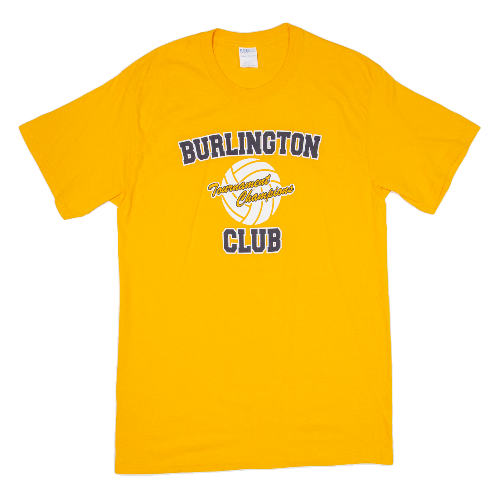 PORT & COMPANY Burlington Club Mens T-Shirt Yellow USA M Refurbished - N/A refurbished available on Cerqular